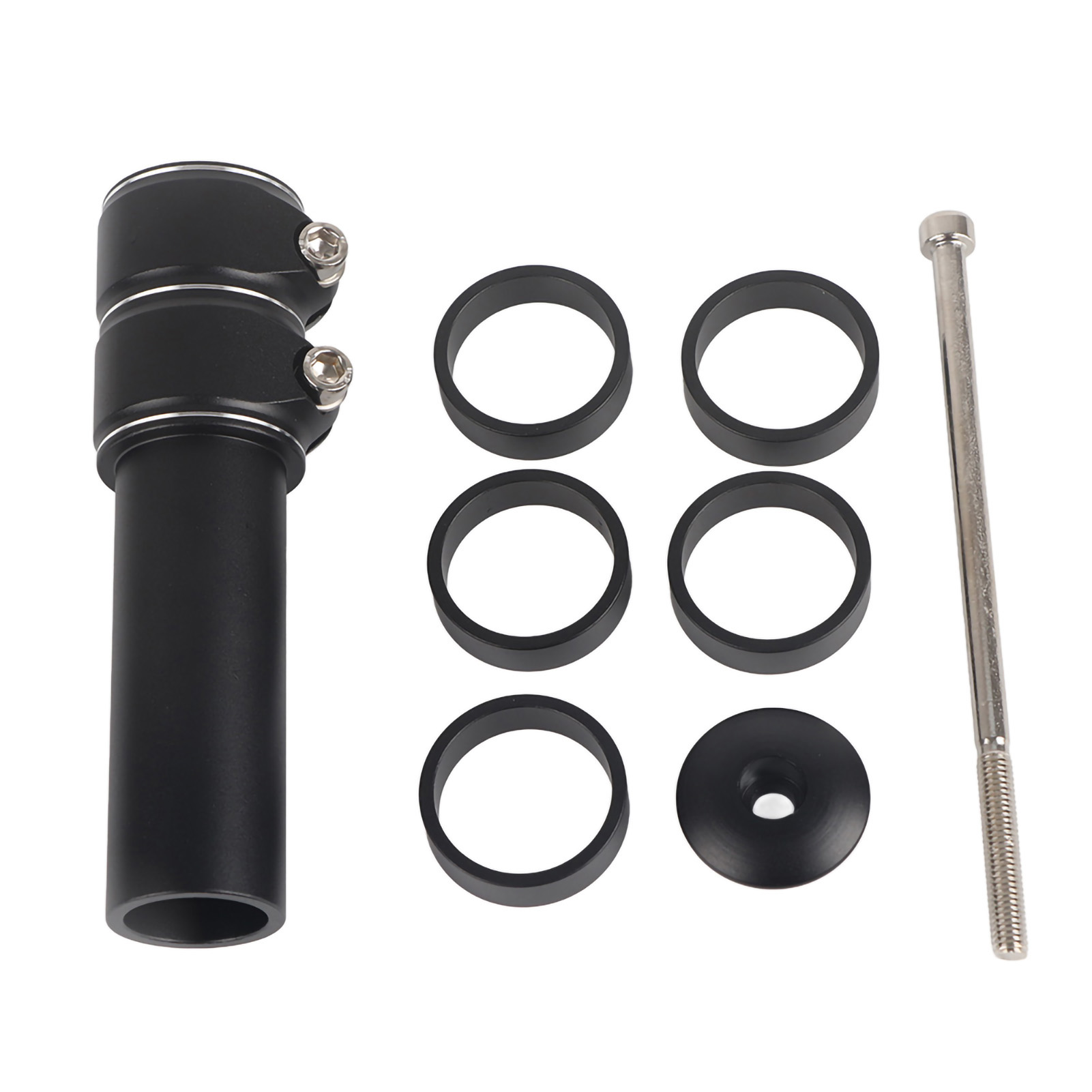 Verstellbarer Mountainbike-vorbau, Höhenverlängerer Für Lenker (schwarz)