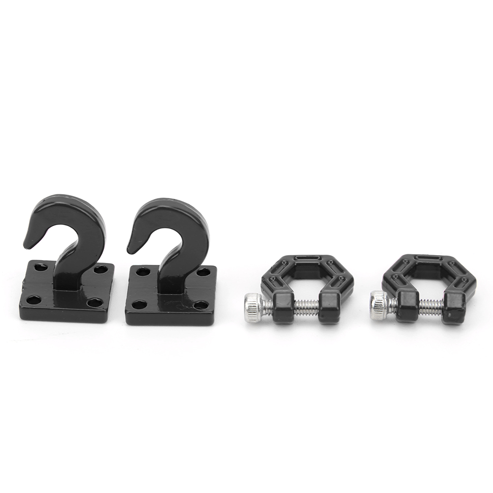 2-teiliger Anhängerhaken Aus Metall Für Rc-ersatzteile, Kompatibel Mit Scx10 90046 Trx4 D90 1/10 Ferngesteuertem Auto – Schwarz
