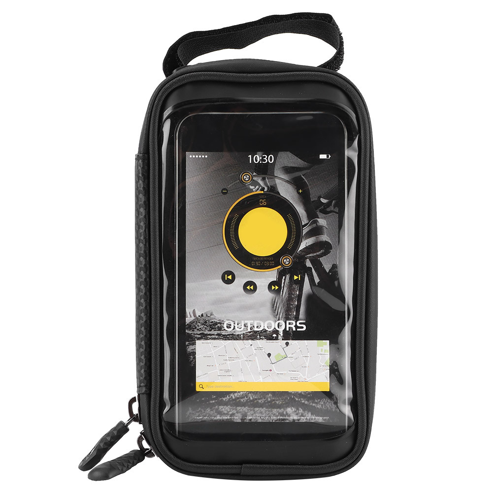 Wasserdichte Fahrradlenkertasche, Robuste Schwarze Smartphone-halterung Für Outdoor-radtouren
