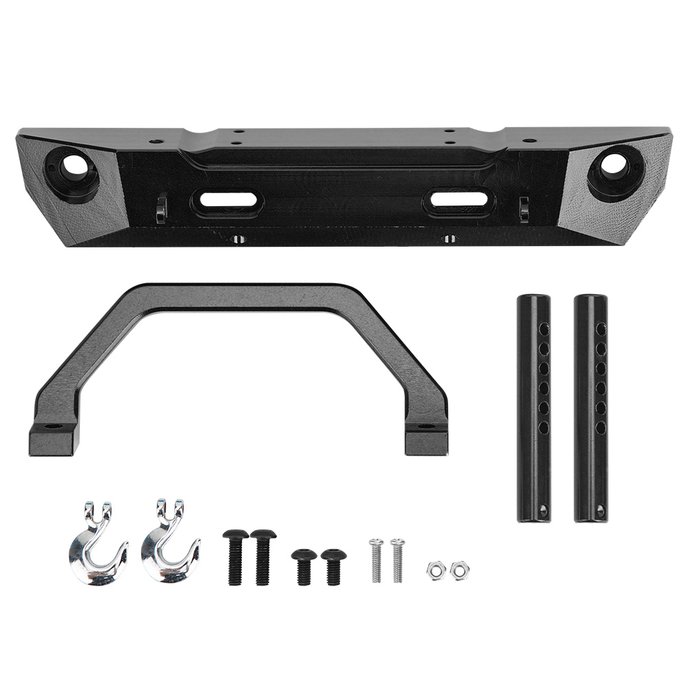 Frontstoßstange Aus Aluminiumlegierung Für Rgt 136100, Ersatzteile Und Upgrade-zubehör Für 1/10 Rc Crawler, Farbe: Schwarz.