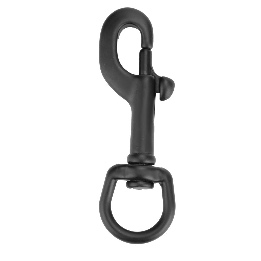 Drehbarer Haken Aus Edelstahl 316 Für Taucher - Einzelkopf, Drehbare Öse, Schnellverschluss (90 Mm, Schwarz)