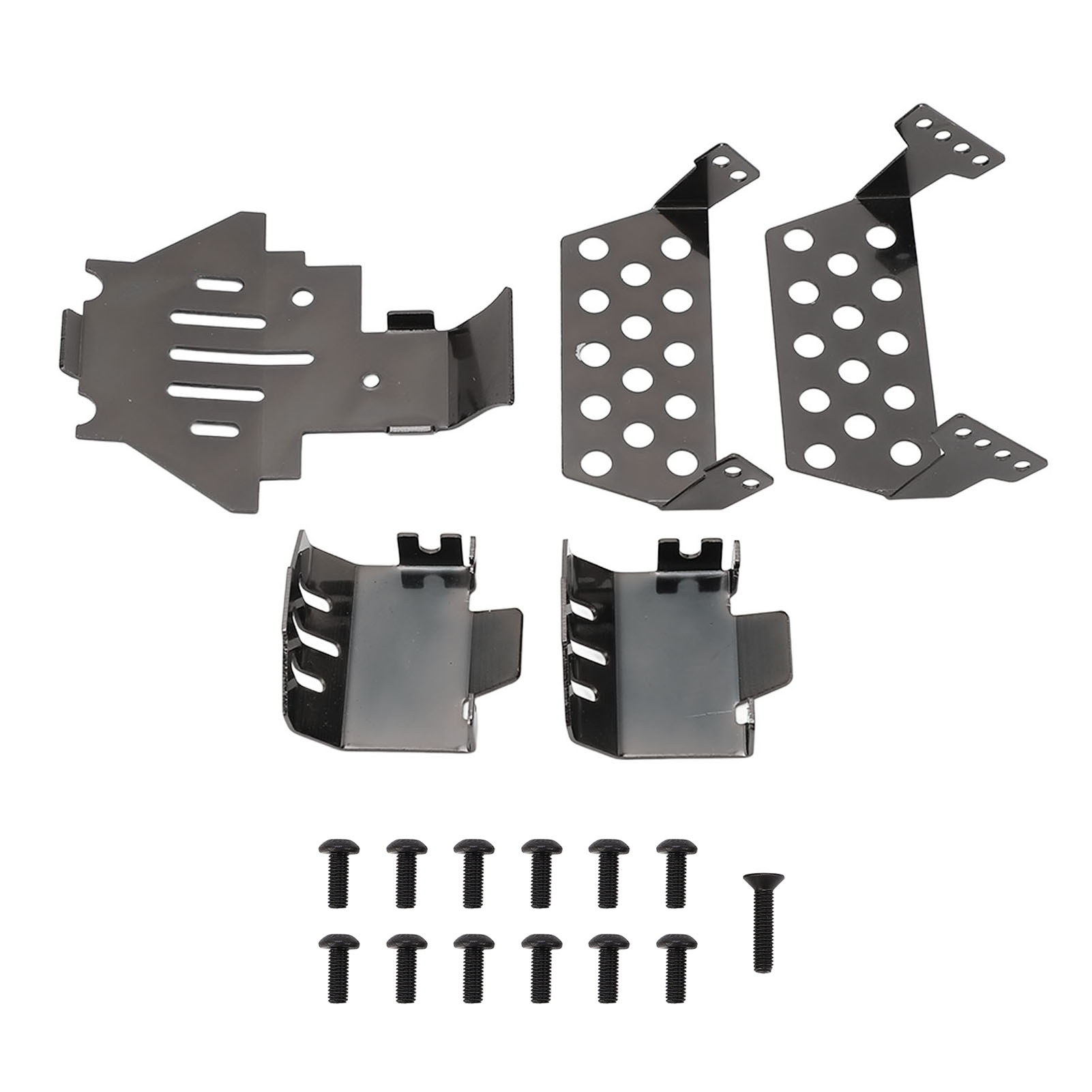 Edelstahl-chassis-schutzset Für Traxxas – Schwarze Gleitplatte