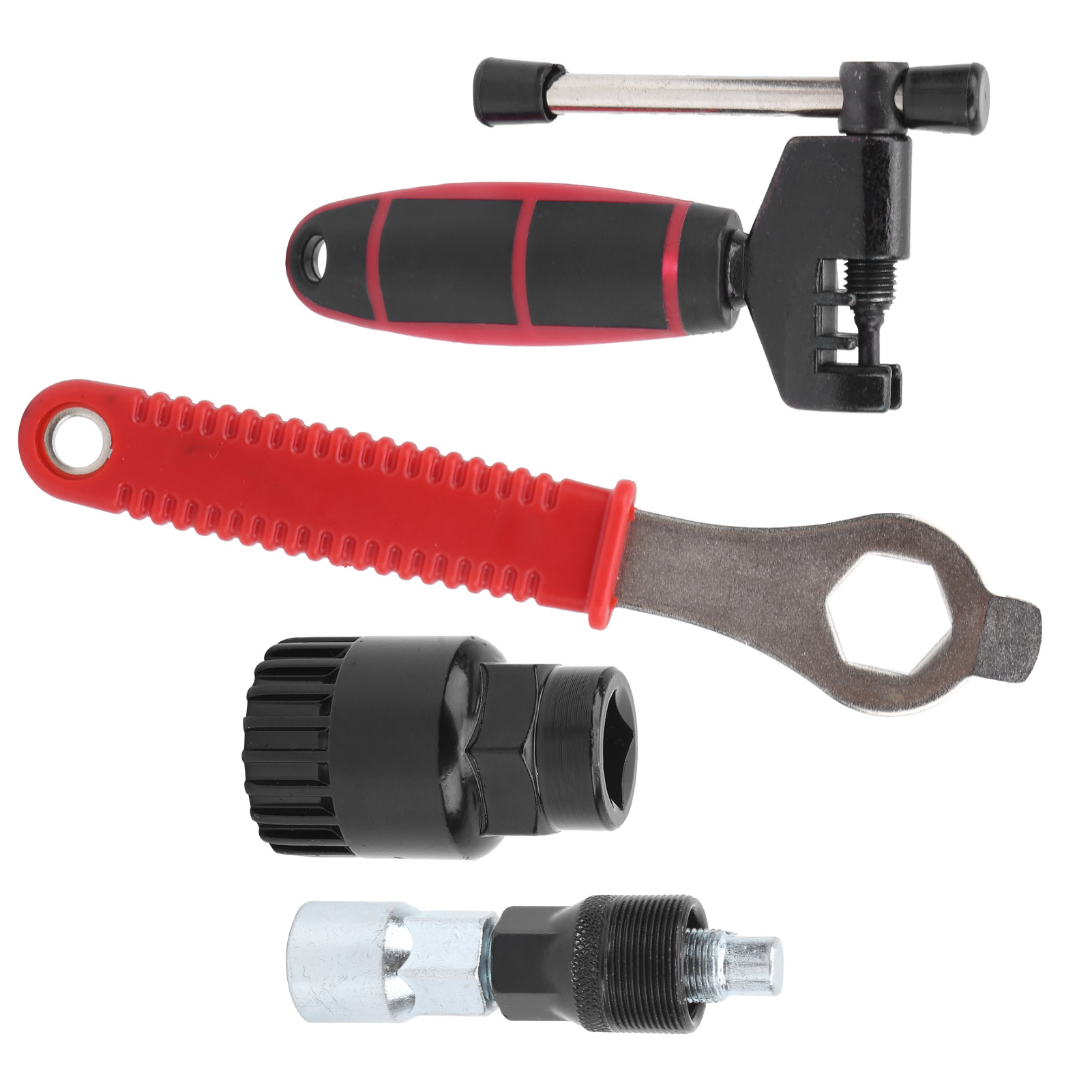 Fahrradreparaturset Mit Schraubenschlüssel, Kettenschneider Und Kurbelabzieher, Schwarz