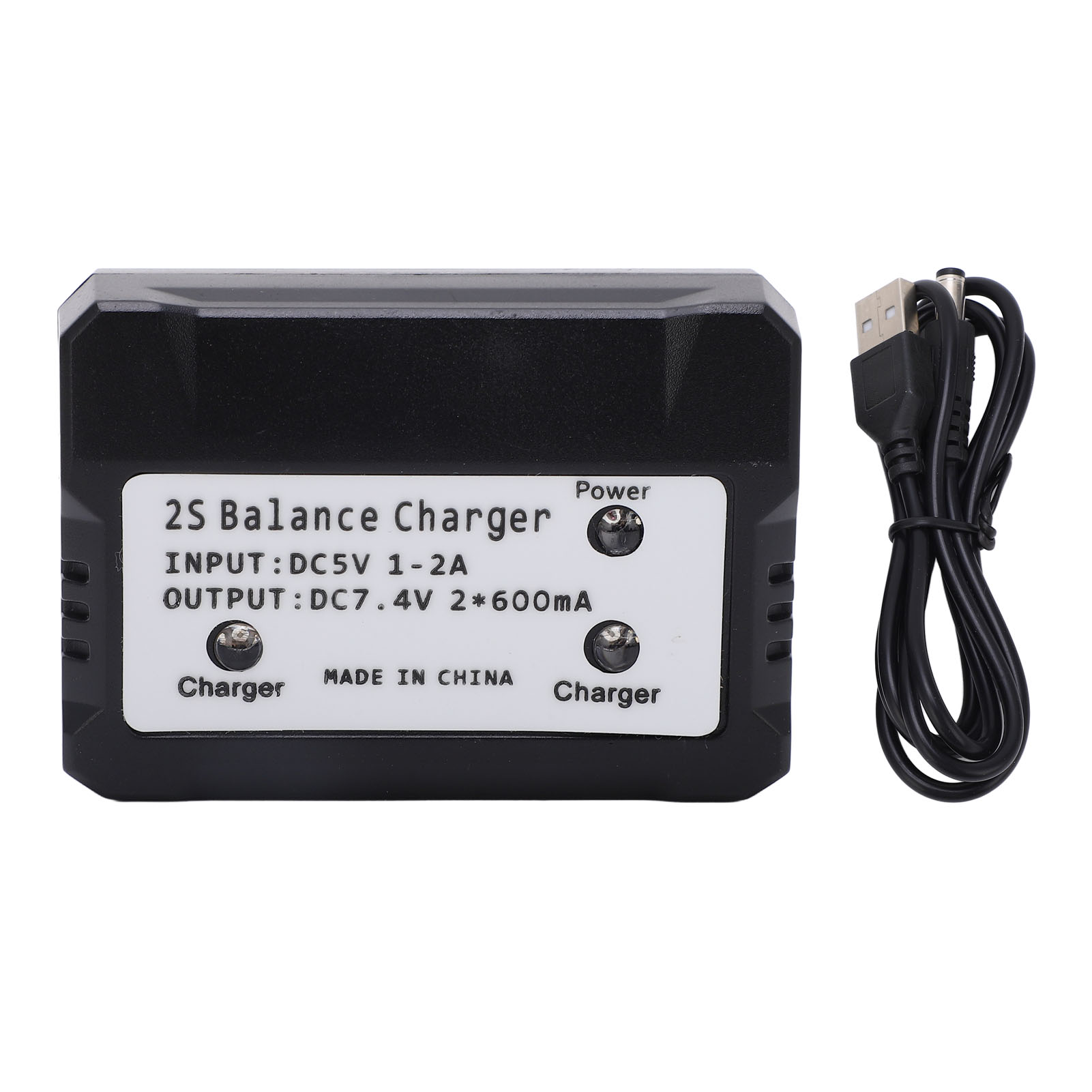 Wltoys 2s Balancer-ladegerät Für 7,4v Lipo-akkus, Kompatibel Mit Rc-autos, -booten Und -flugzeugen, Schwarz