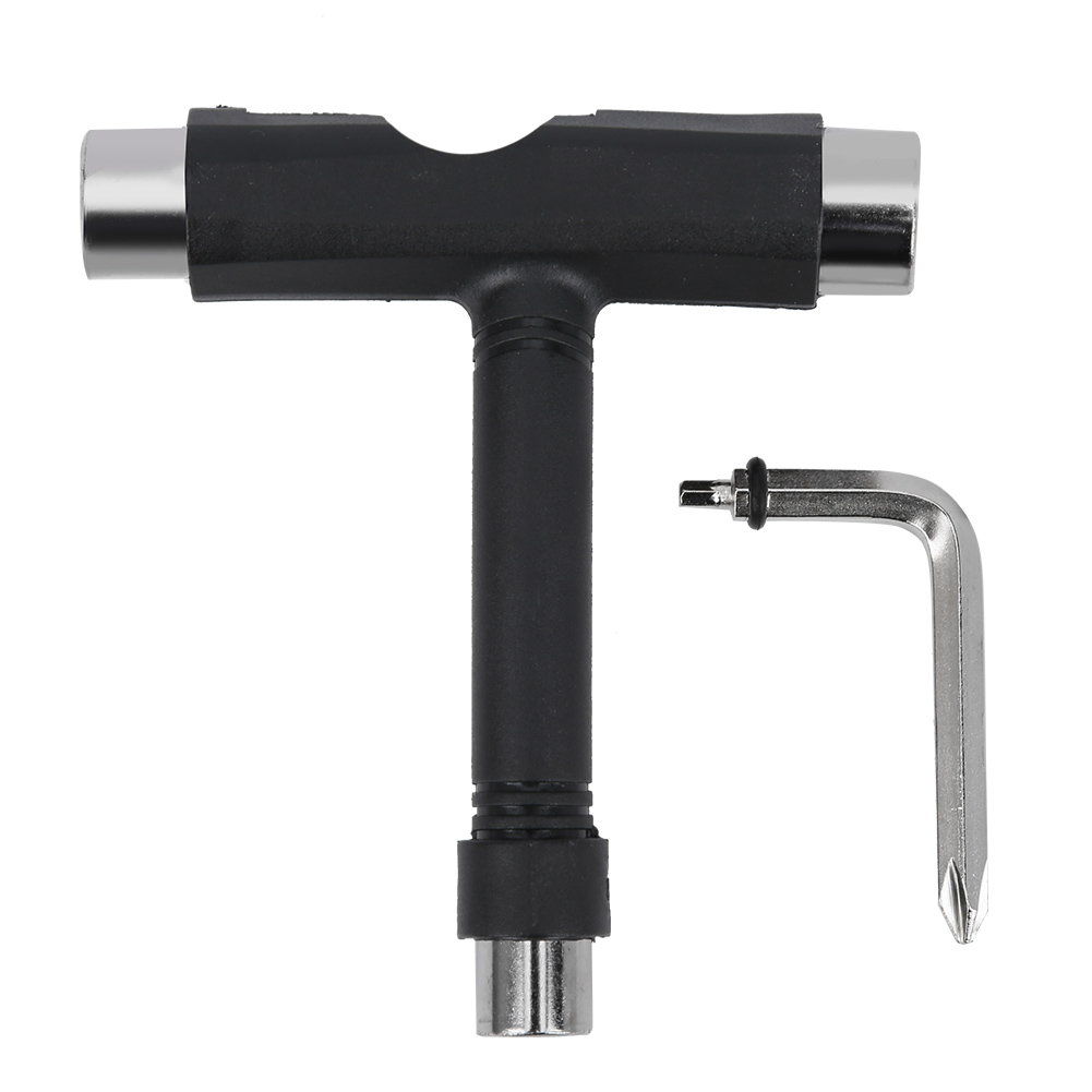 Professionelles Skateboard-werkzeugset, 5-in-1 Multifunktionsschlüssel Typ L/t Schwarz