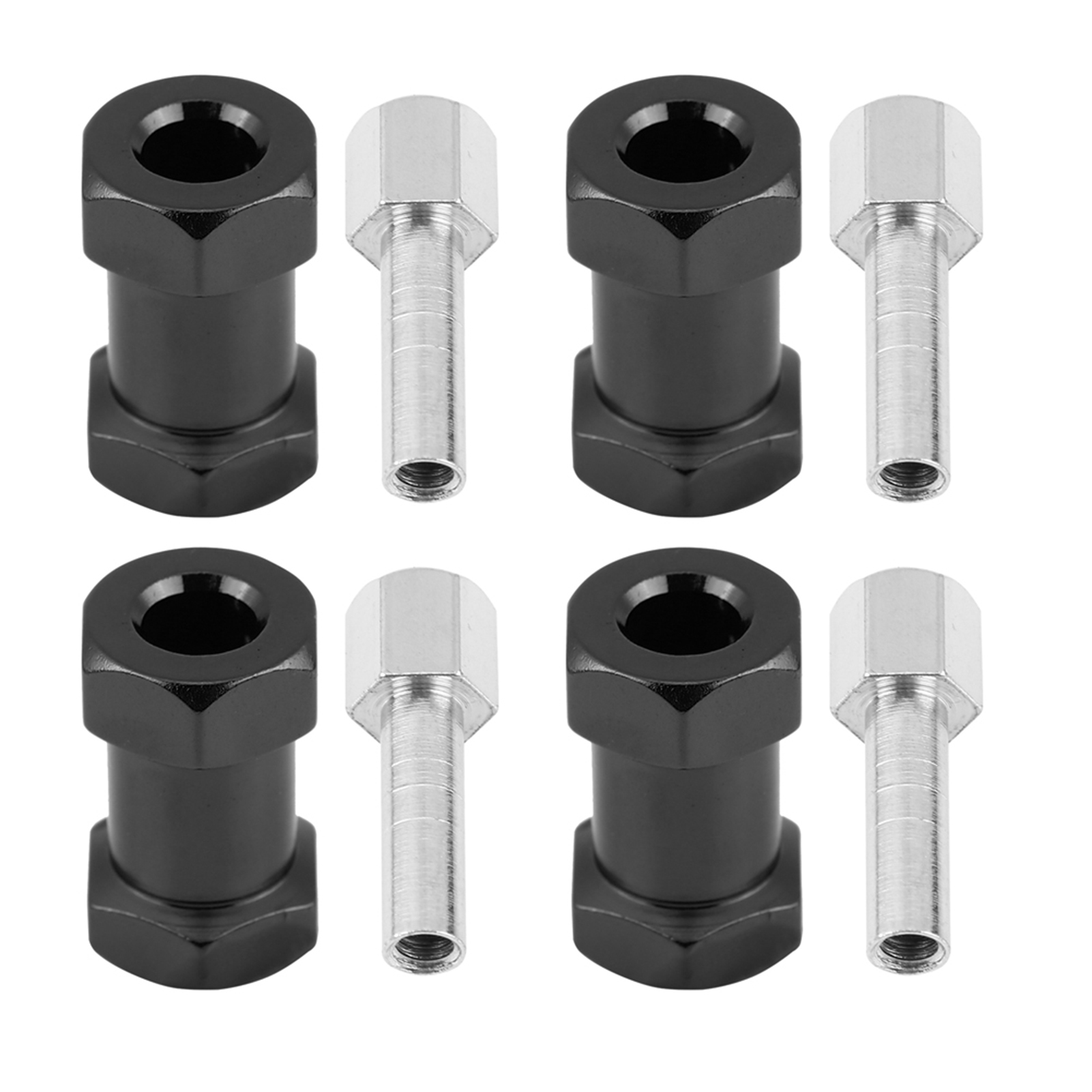 4-teiliger 12-mm-metalladapter Für Rc-achsen D90, Ax10, Cc01, Scx10, F350, Schwarz, 20 Mm, Crawler-kompatibel