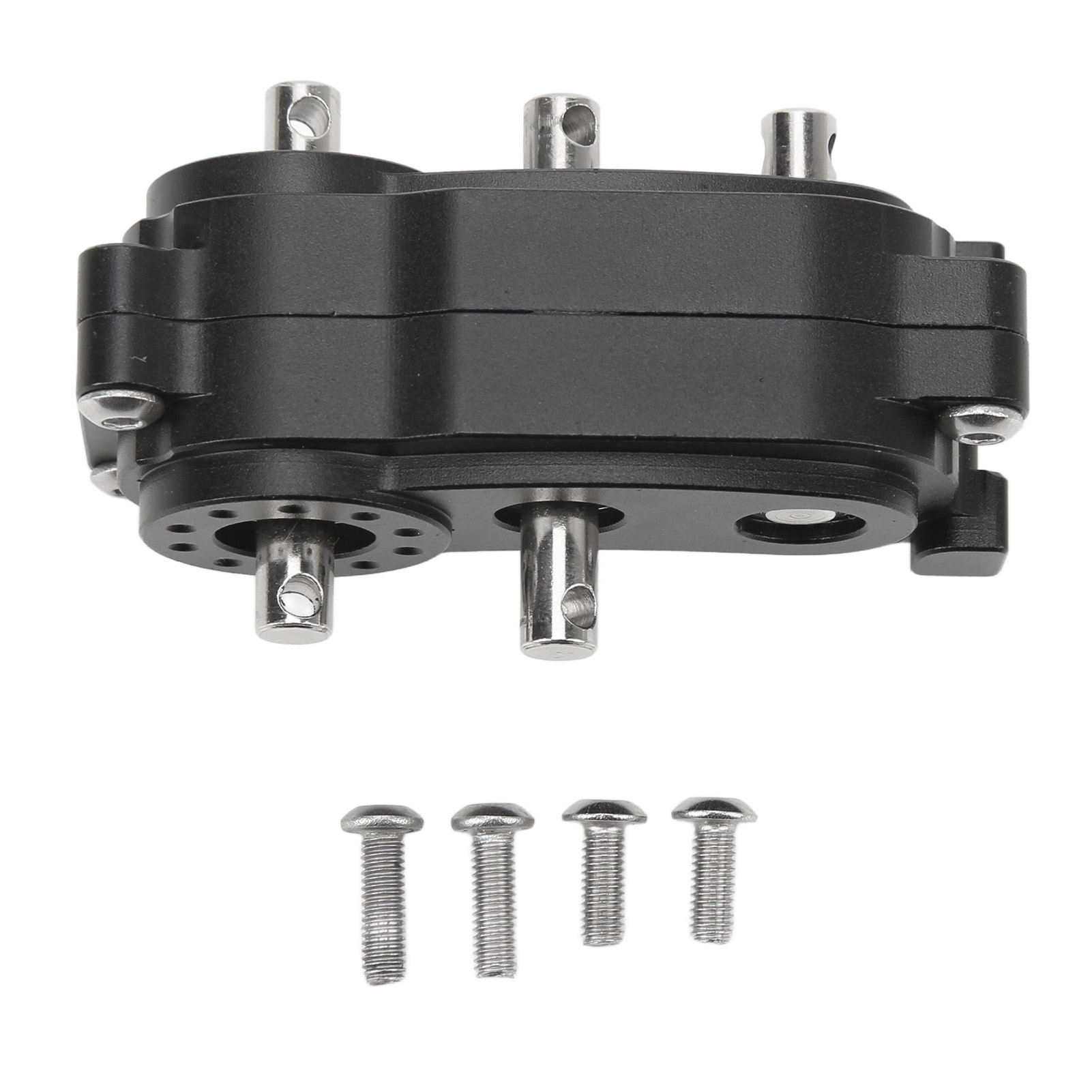 Cnc-gefrästes 2-gang-verteilergetriebe Aus Schwarz Eloxierter Aluminiumlegierung Für Scx10 1/10, 313 Mm Radstand
