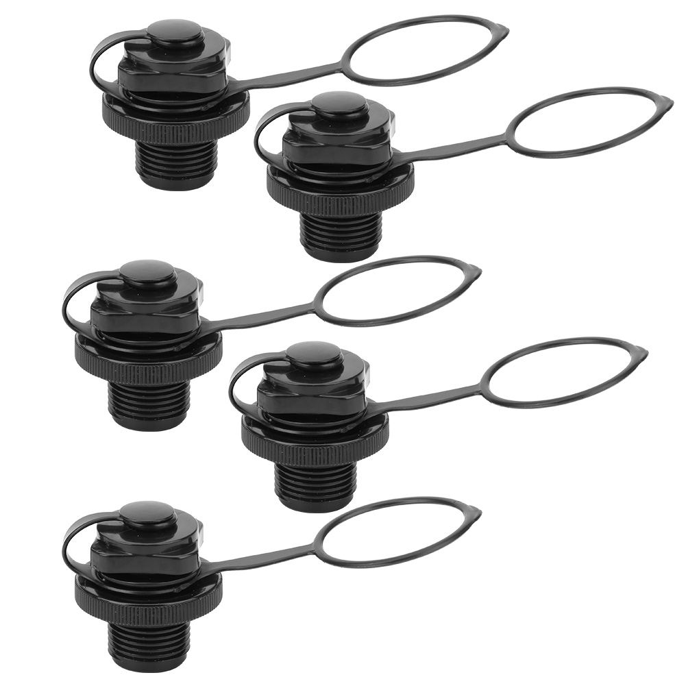 (5 Stück) 2-in-1-ventilaufsatz Für Schlauchboote, Pumpenadapter Ohne Sockel, Schwarz