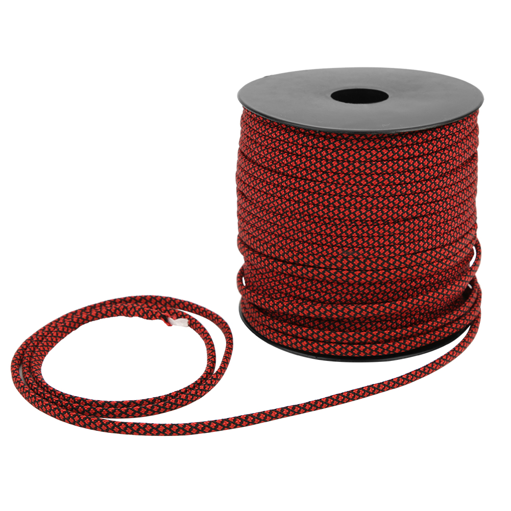 7-strängiges, 4 Mm Dickes, 50 M Langes Fallschirmseil Zum Überleben, Für Camping, Zelte, Armbänder Und Takelage (rot Und Schwarz)