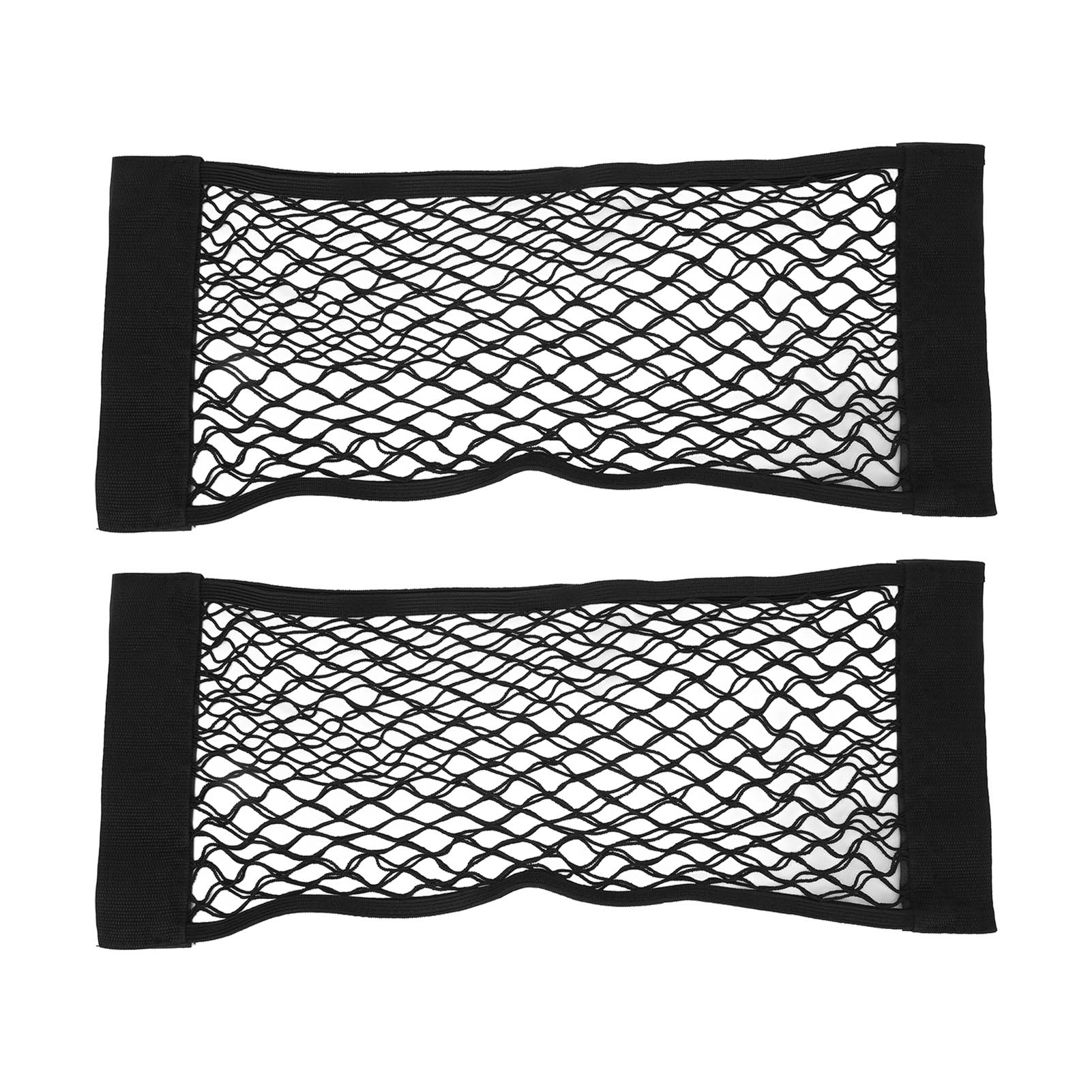 2-teiliges Kofferraum-aufbewahrungsnetz, Schwarz, Doppellagig – Tasche Für Handy, Schlüssel Und Kleinigkeiten, 60 X 24 Cm
