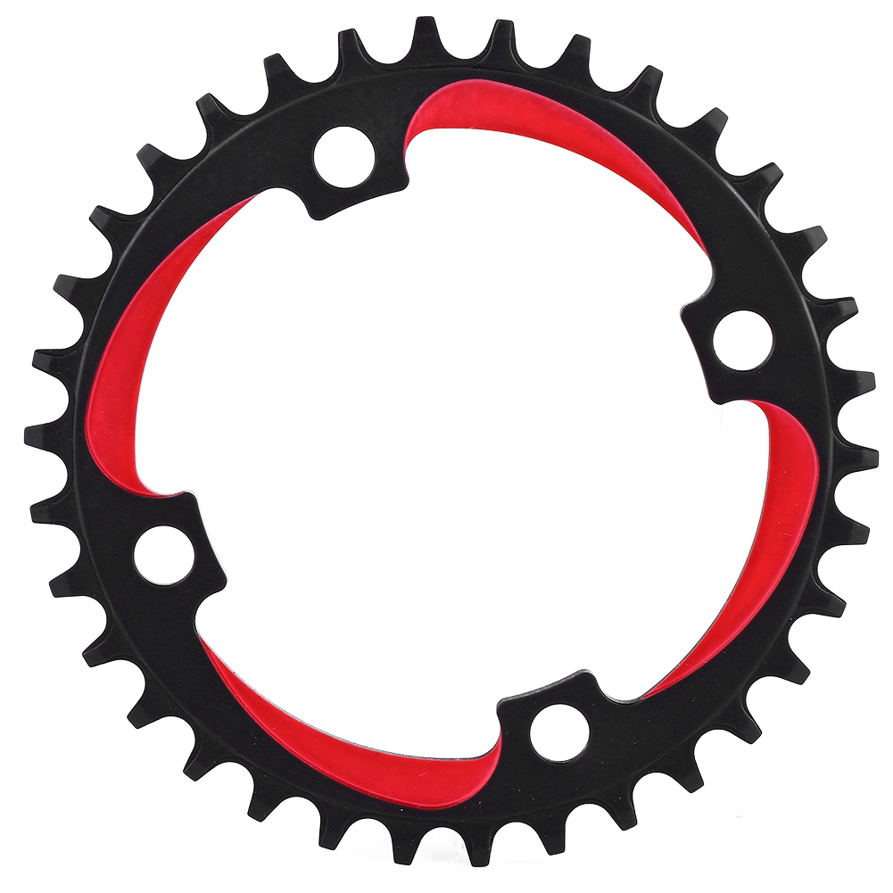 34t 104bcd Kette Schwarz/rot Für Mountainbikes Und Rennräder, Aluminiumlegierung