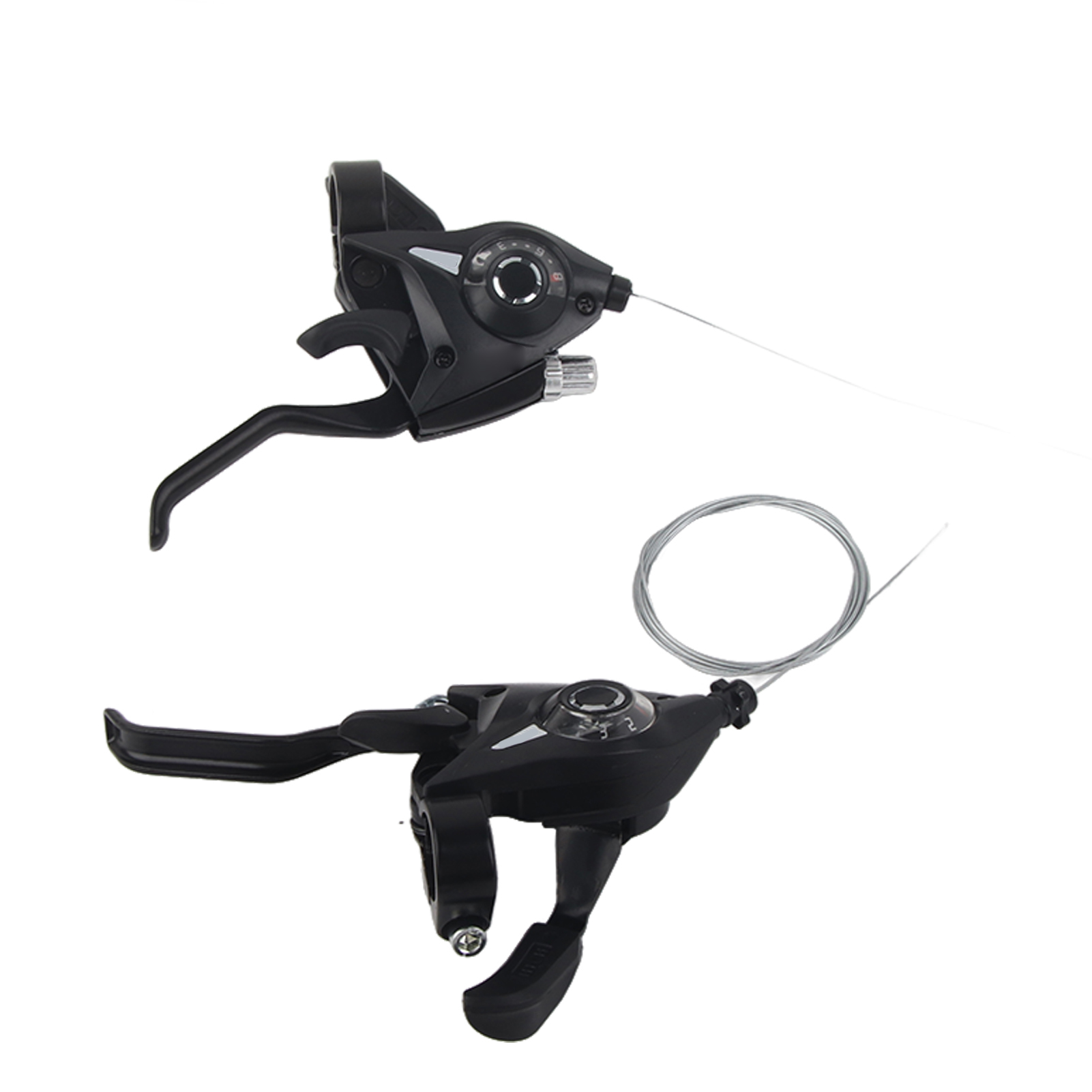 Paar 24-v-brems- Und Schalthebel Aus Aluminiumlegierung Für Mountainbikes, Schwarz