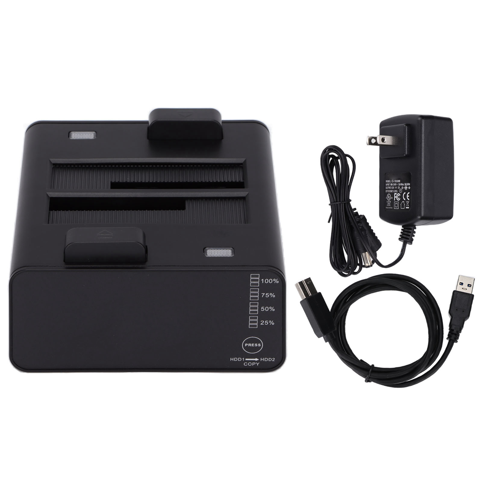 Doppelschachtgehäuse Für Usb 3.0 5 Gbit/s Festplatten, Dockingstation Mit Wärmeableitung Und Hot-swap-fähigen Festplatten, 100–240 V Us-netzteil
