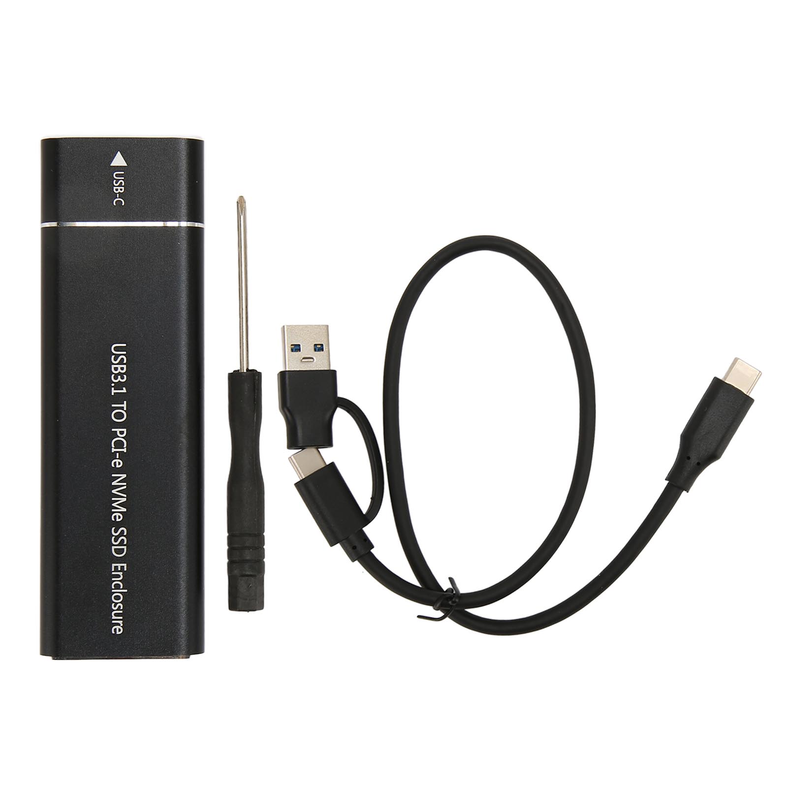 Externes M.2 Nvme Usb-c 10 Gbit/s Gehäuse Für 2230/2280 Ssd, 2 Tb, Schwarz, Mit Otg-kabel