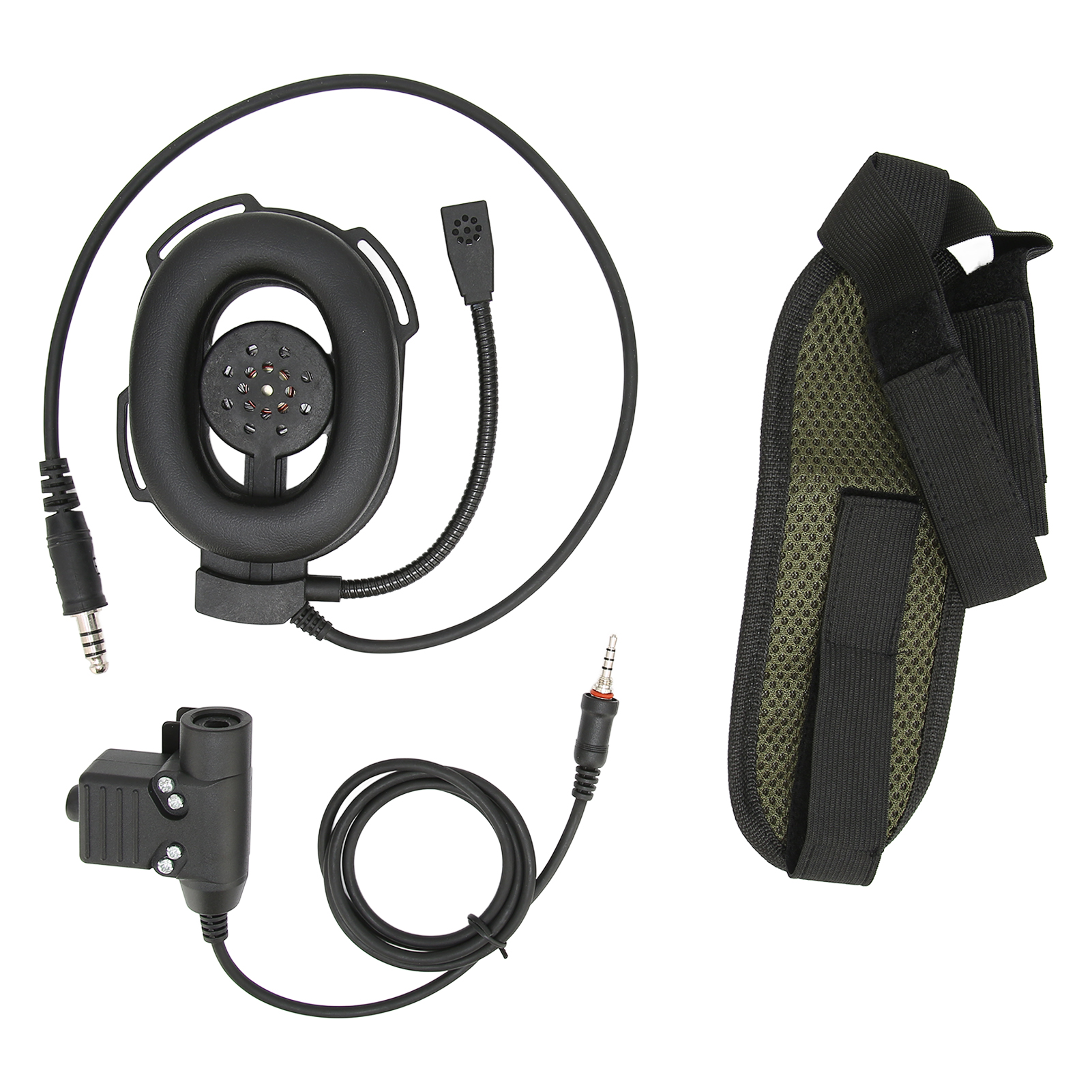 Verstellbares Motorrad-headset Mit Ptt U94, Kompatibel Mit Yaesu Vertex Vx-6r Und Vx-7r – Schwarz
