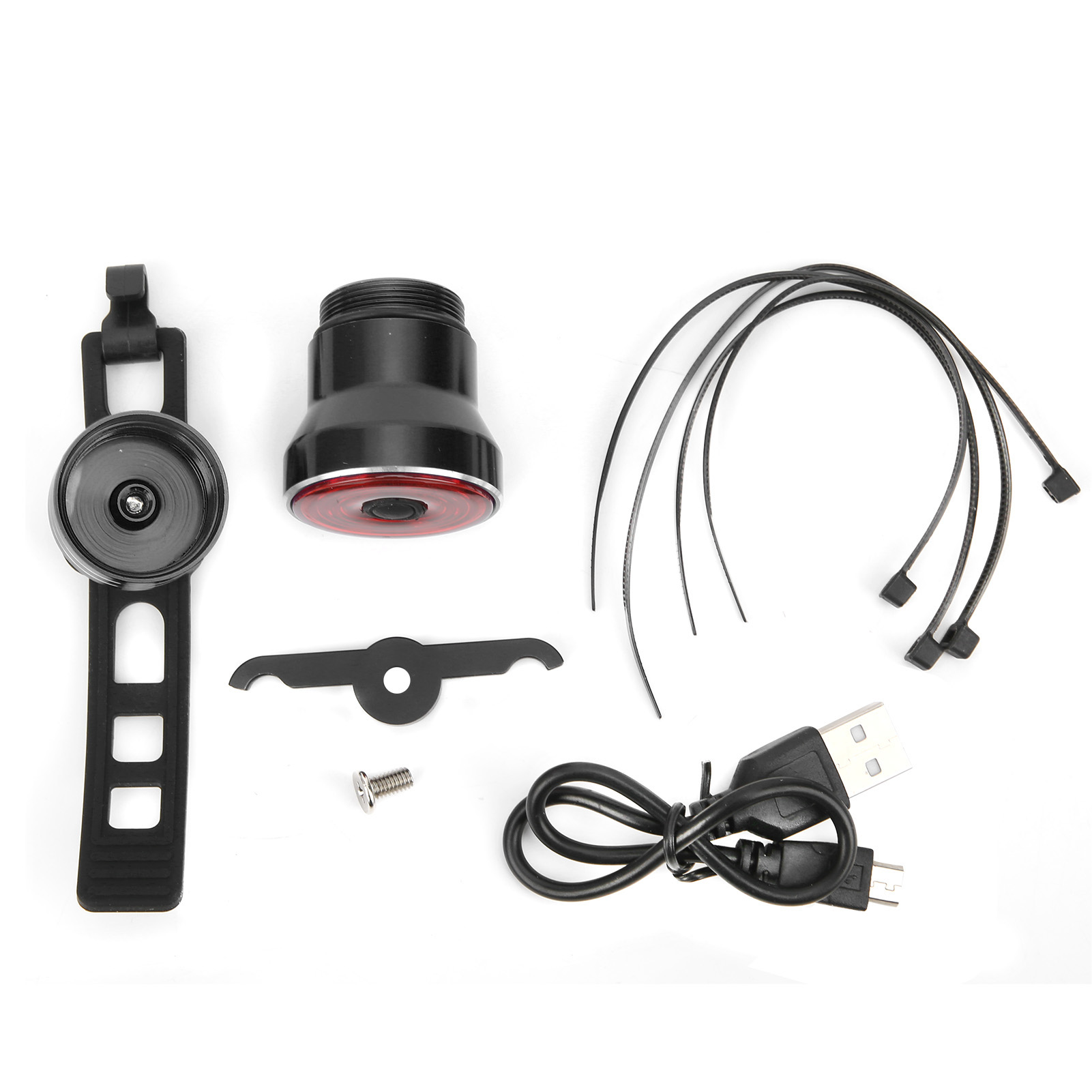 Ztto Usb-wiederaufladbare, Wasserdichte Led-fahrradrückleuchte Mit Bremssensor, Schwarz