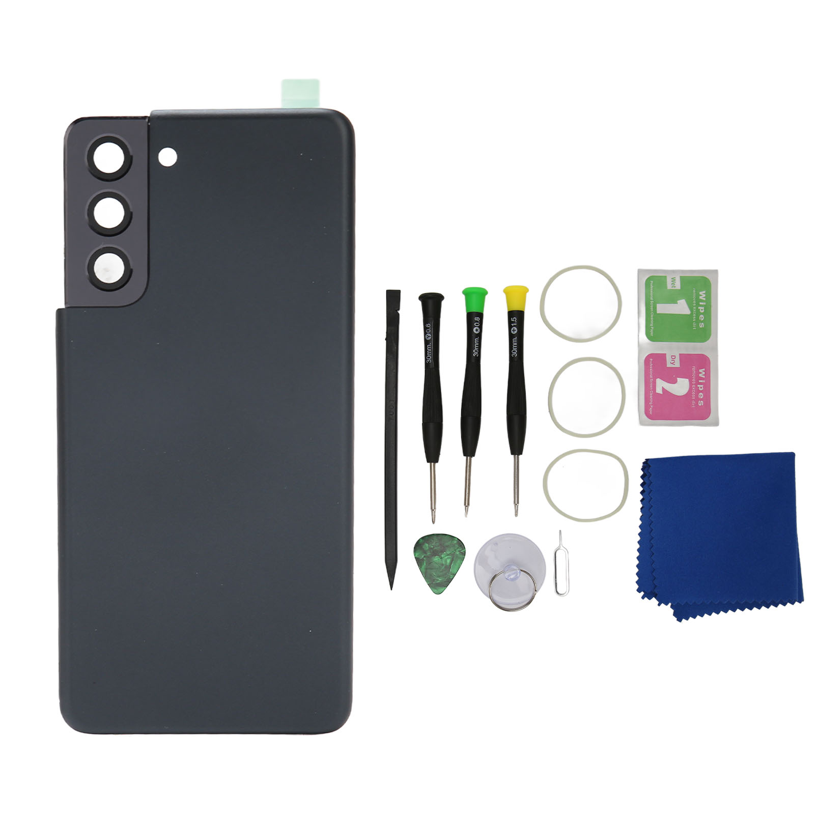Ersatz-rückseite Für Galaxy S21 – Reparaturset Mit Vorinstallierter Kameralinse Und Klebstoff – Inklusive Werkzeug – Schwarz