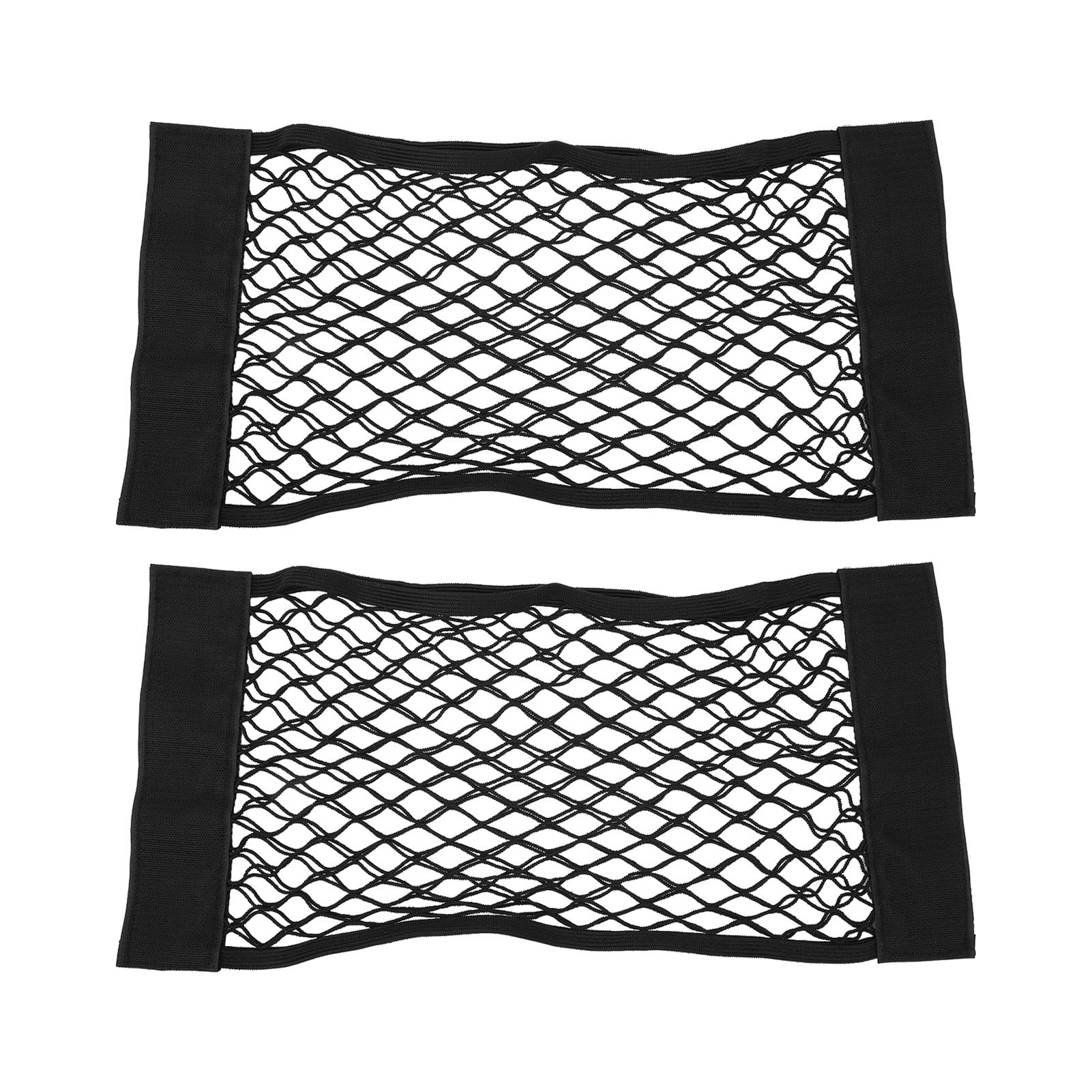 2-teiliges Kofferraum-aufbewahrungsnetz, Schwarz, Doppellagig – Tasche Für Handy, Schlüssel Und Kleinigkeiten, 50 X 24 Cm