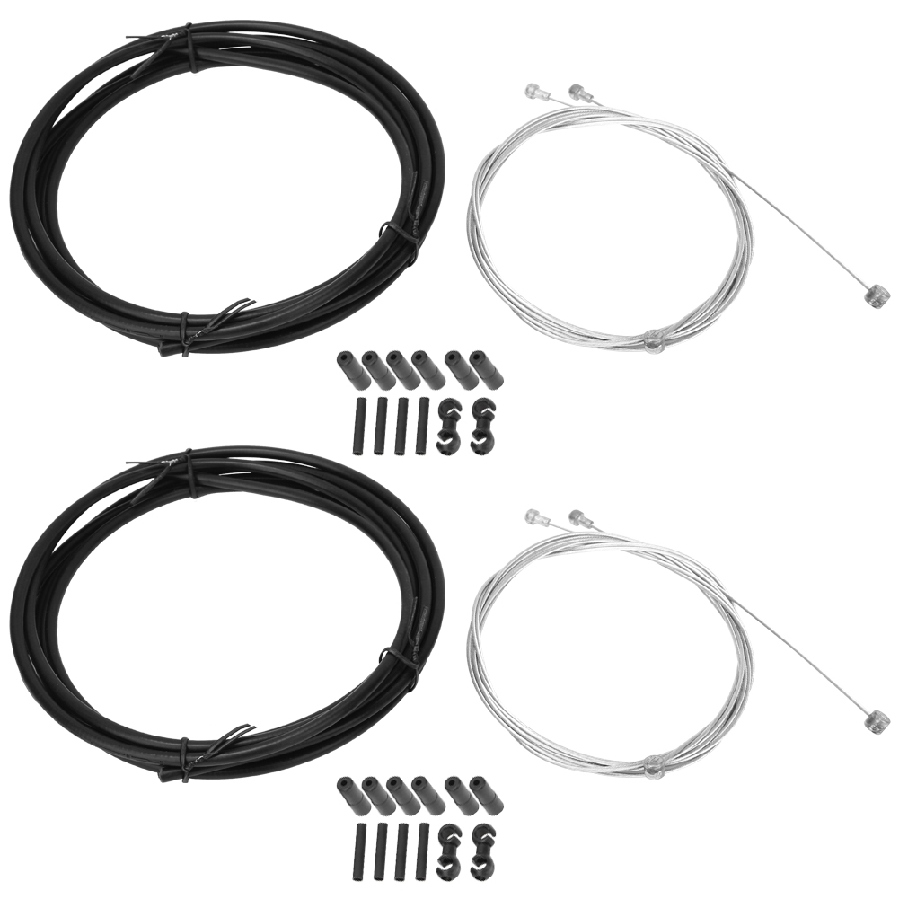 Komplettes Brems- Und Schaltzugset Mit Hüllen Für Fahrräder – Fahrradzubehör In Schwarz