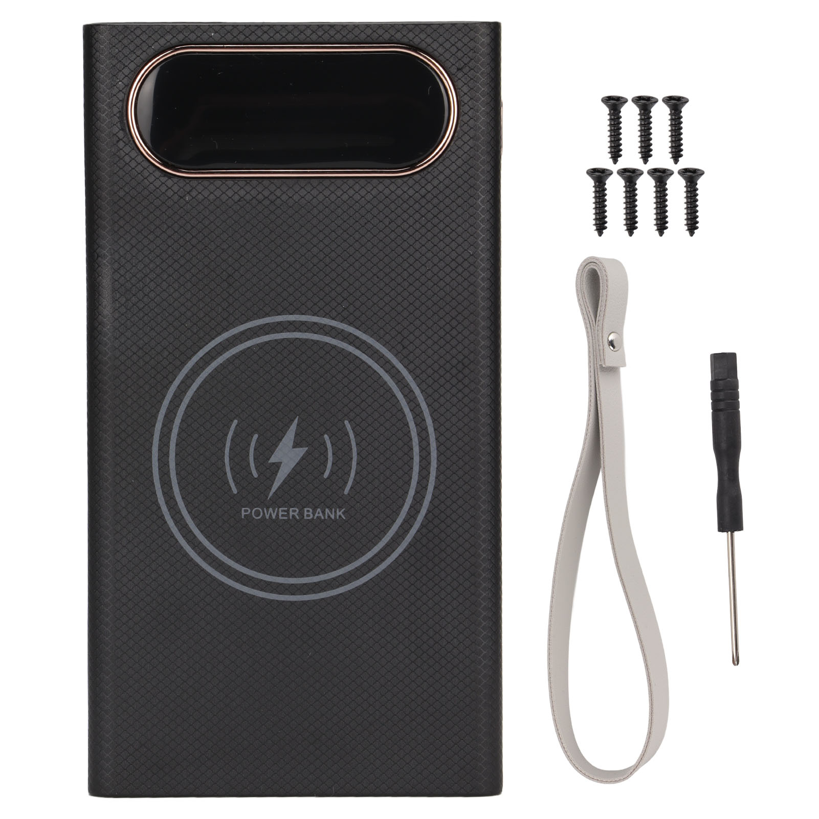 Diy-powerbank-set Mit 12 X 18650-akkus – 22,5 W Kabelgebundenes Und 15 W Kabelloses Schnellladen – Schwarz