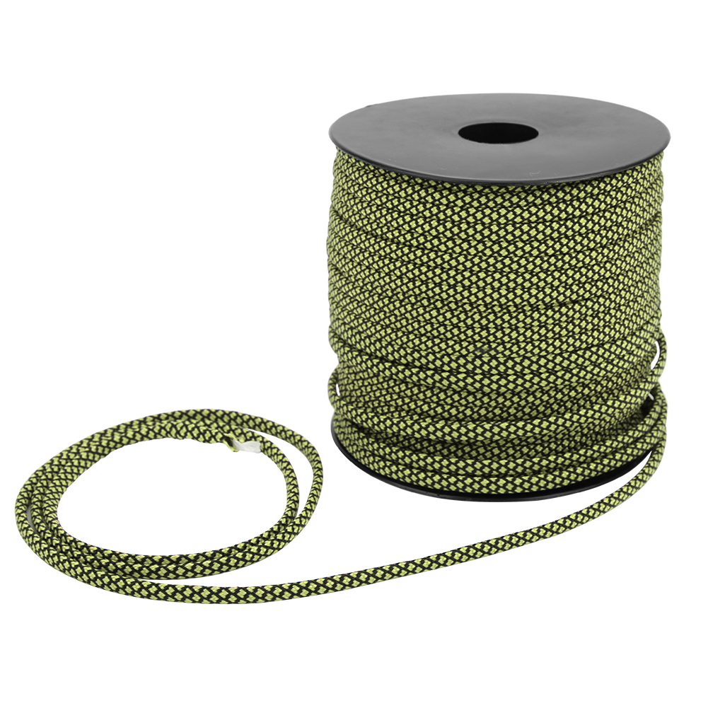 7-strängige 4 Mm X 50 M Fallschirmleine Für Camping, Wandern, Zelte Und Überlebensarmbänder, Grün/schwarz