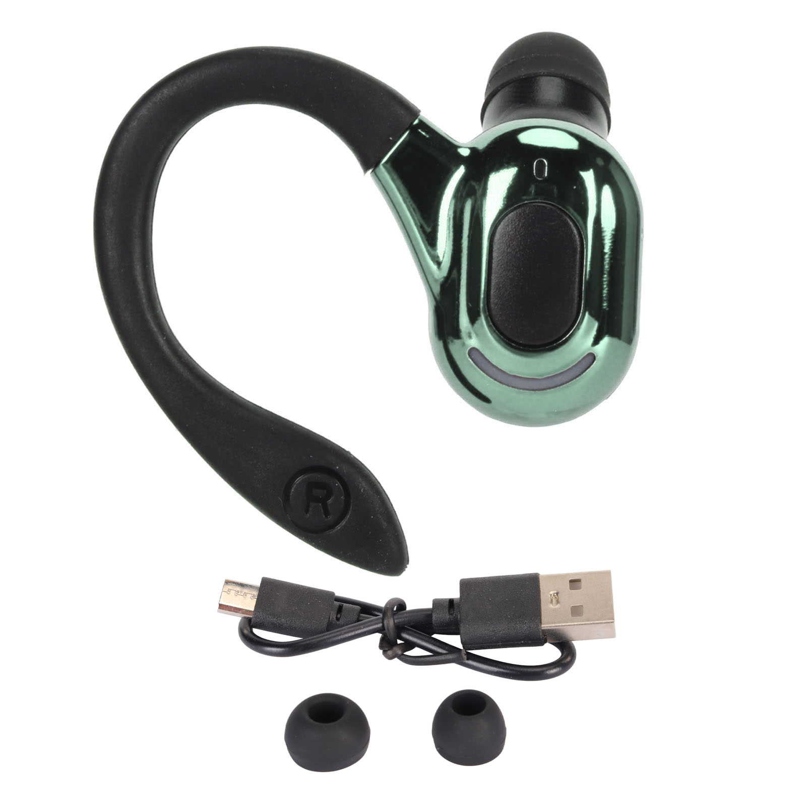 Kabellose Bluetooth 5.2 Mono-kopfhörer, Hd-stereo-sound, Geräuschunterdrückung, Ipx4 Wasserdicht, Schwarz Und Grün