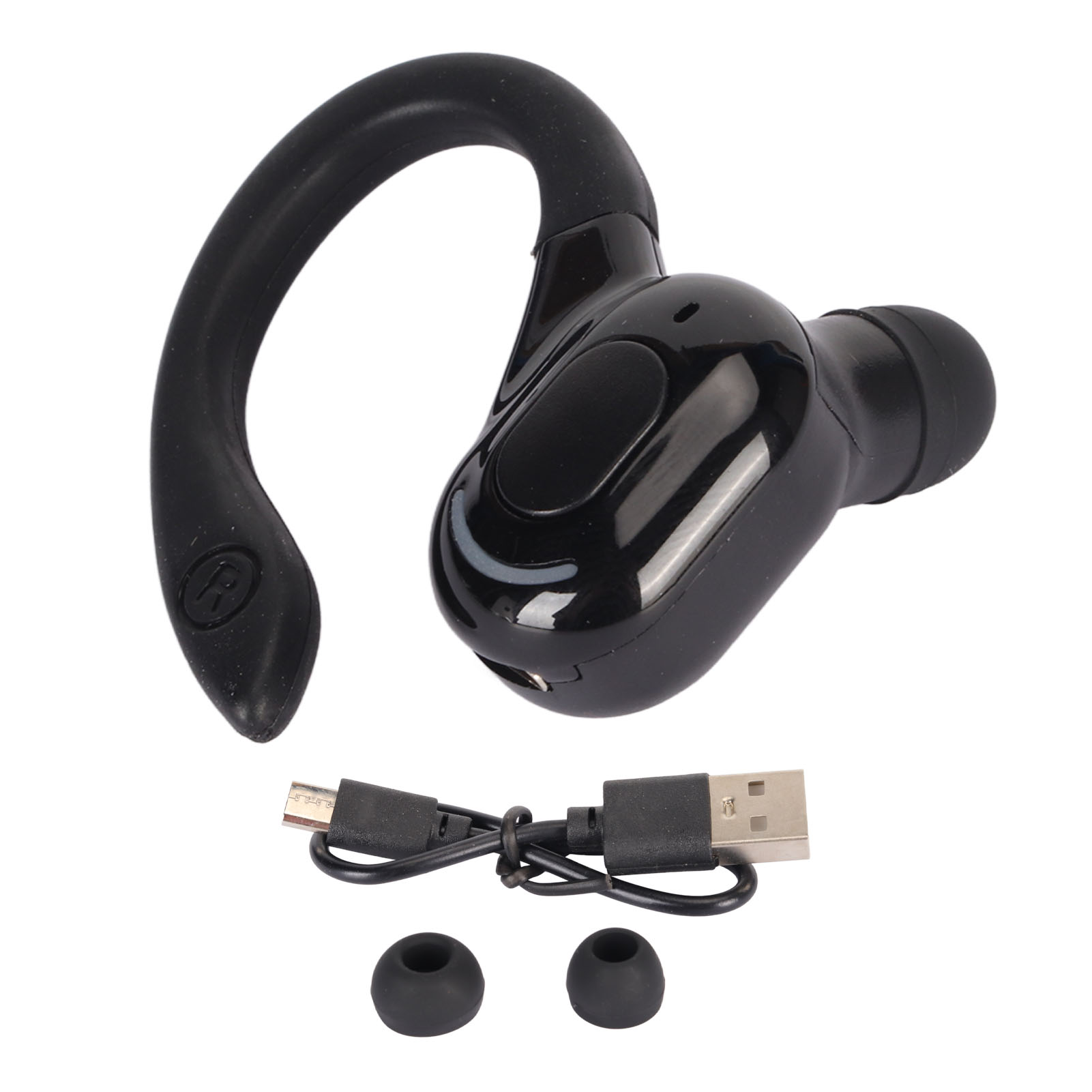 Schwarze Bluetooth 5.2 Mono-kopfhörer Mit Geräuschunterdrückung, Hd-stereo-sound Und Ipx4-wasserschutz Für Anrufe