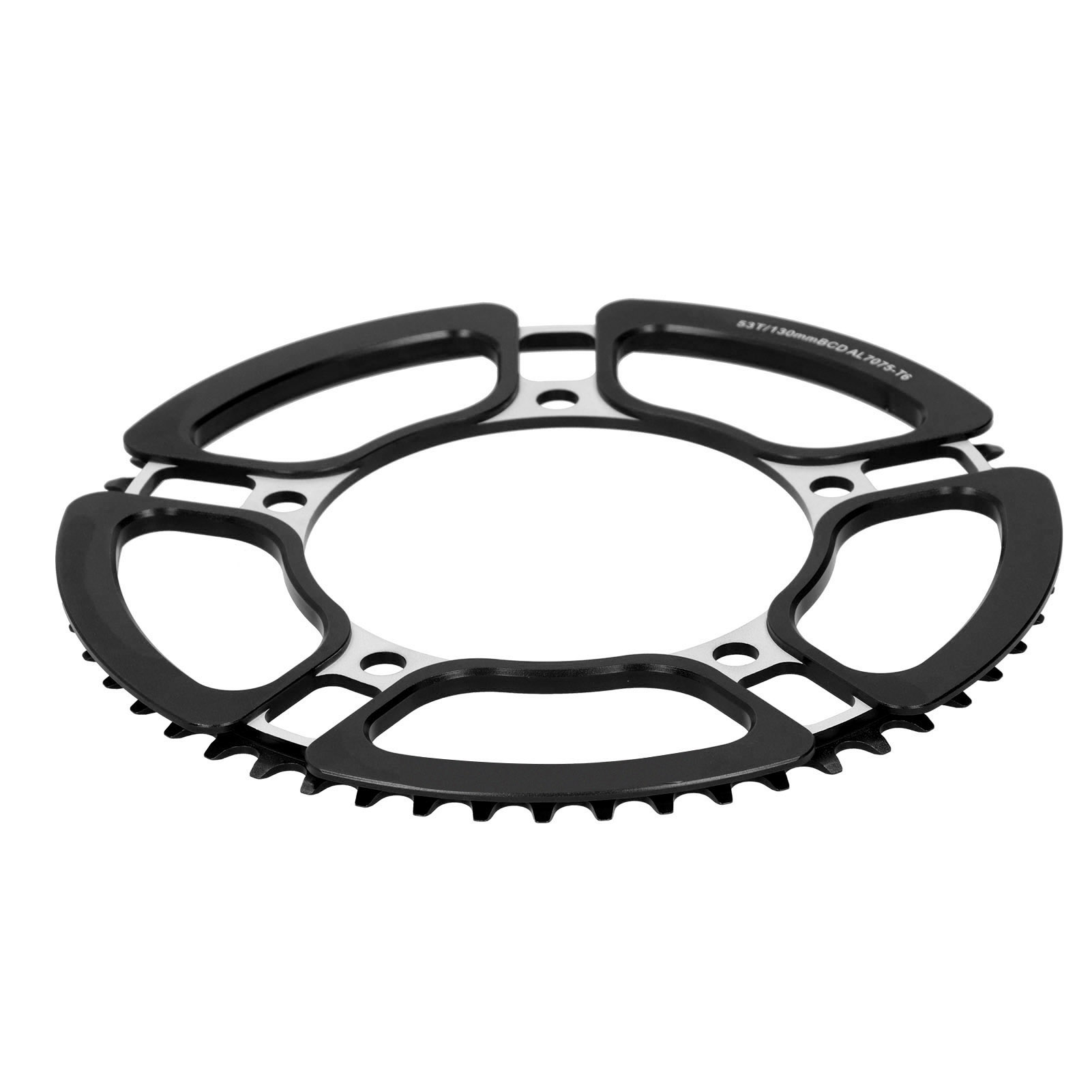 Meijun 53t Singlespeed-fahrradkurbelgarnitur, Schwarz, 130 Mm Hohlkammer-umrüstsatz