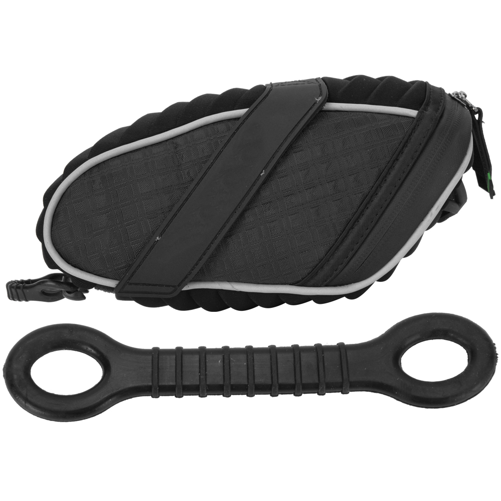 Fahrradsatteltasche Aus Polyesterfaser, Aufbewahrungsorganizer Für Fahrradzubehör, Schwarz