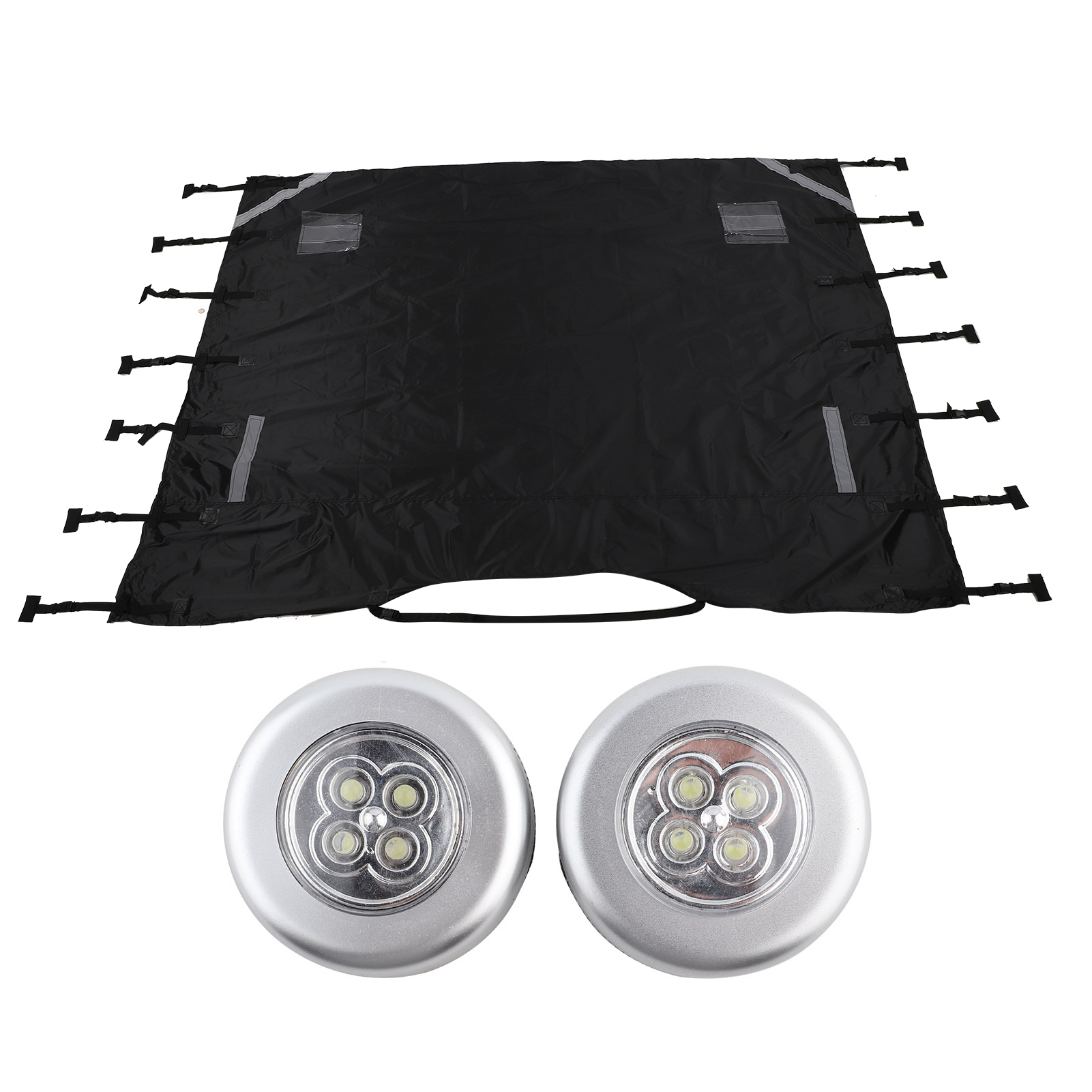 Universelle Schwarze Oxford-abschleppplane Mit Led-beleuchtung Für Wohnwagen