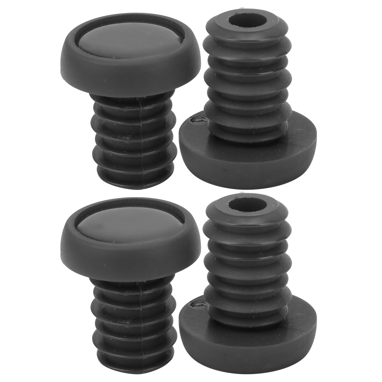 Ztto Fahrradlenkergriffe Mit Gummi-polyester-schraubkappen, Schwarzes Fahrradzubehör