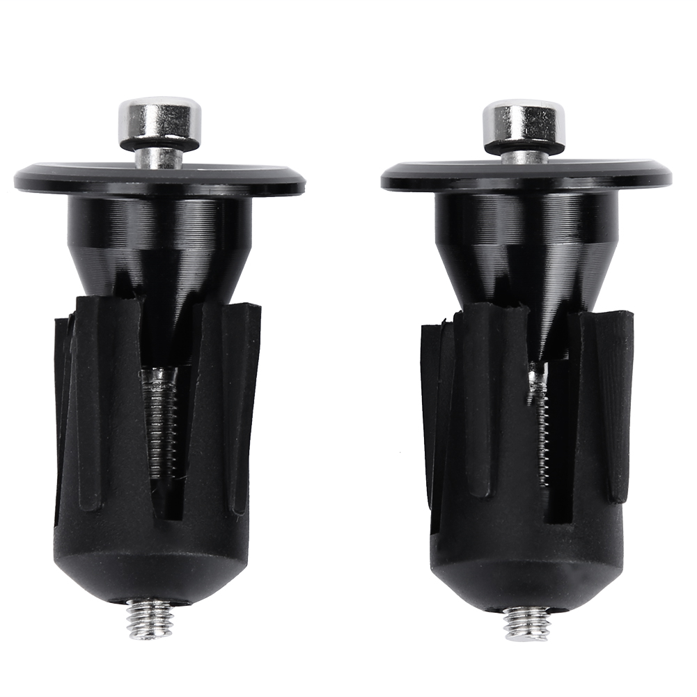 Paar Schwarze Lenkerendstopfen Aus Aluminiumlegierung Für Fahrräder, Abmessungen 22 X 42 Mm