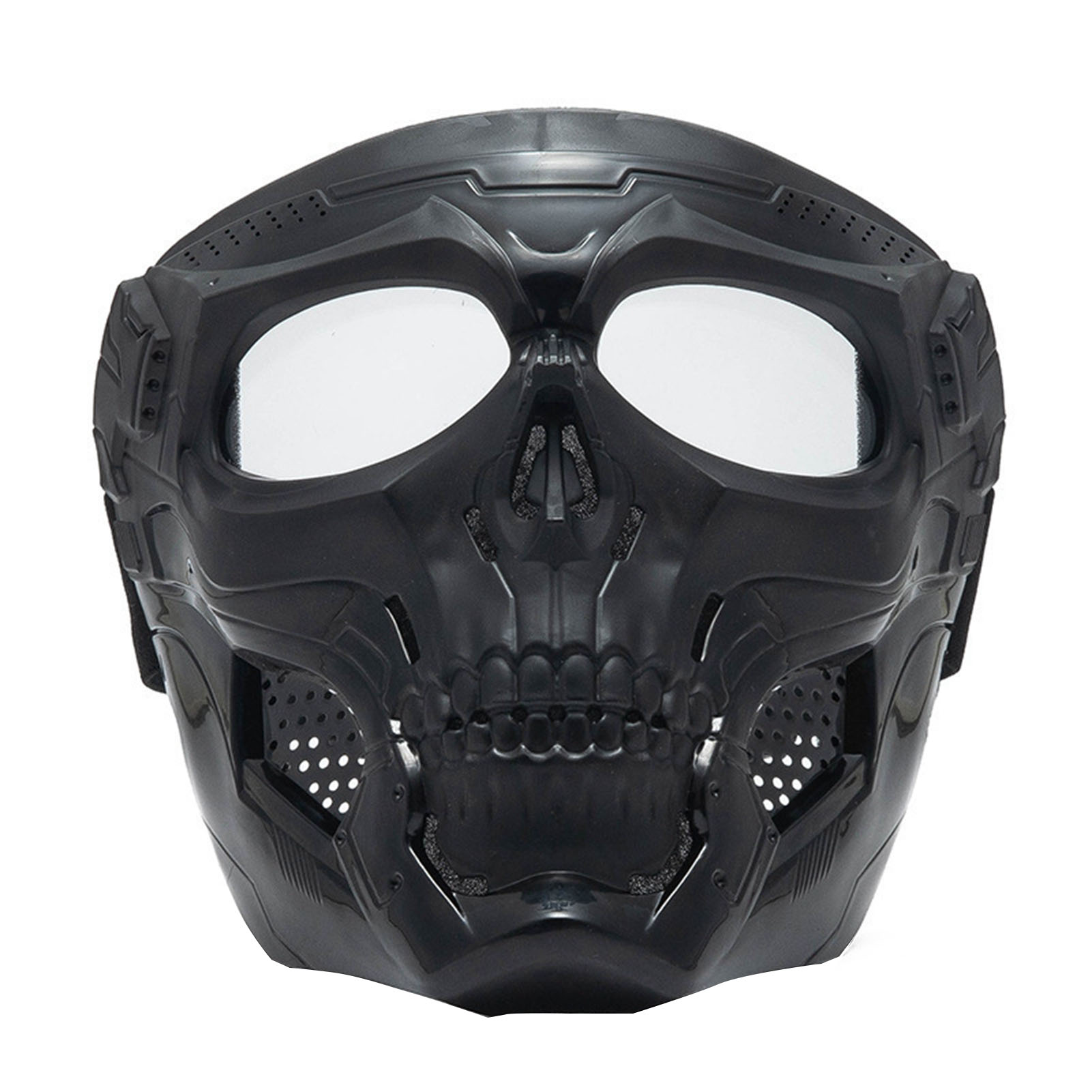 Motorradmaske In Totenkopfform Mit Schwarzer, Klarer Linse, Verstellbare Rennbrille Für Offroad-fahrten.