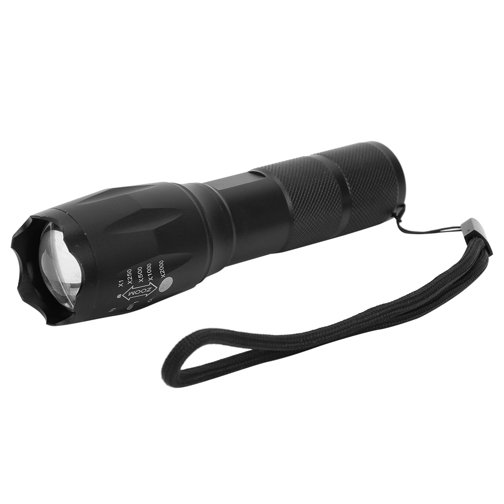 Ausziehbare Led-t6-taschenlampe, Schwarze Aluminiumlegierung Mit Dimmfunktion Für Den Außenbereich