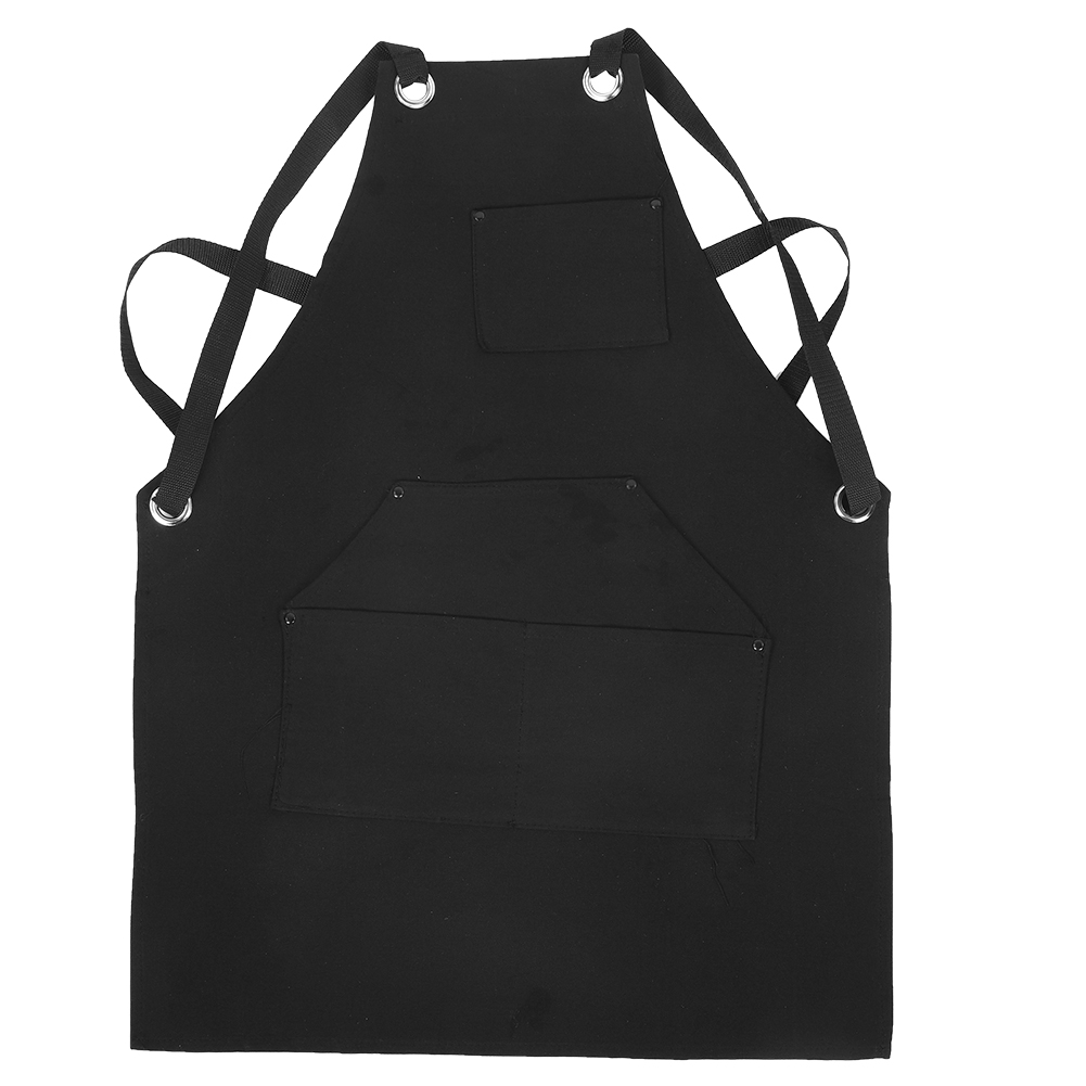 Schwarze Gartenschürze Aus Segeltuch Mit Mehreren Taschen Für Gartengeräte