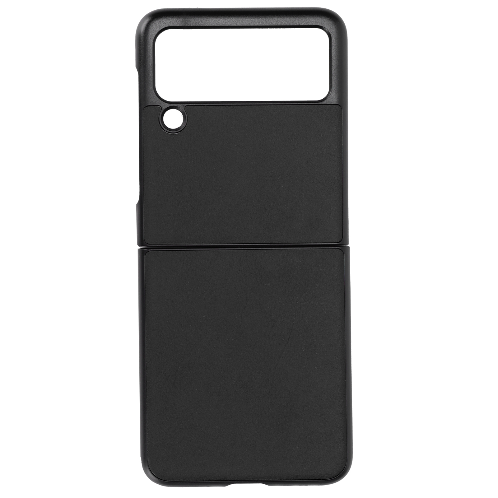 Hartlederhülle Für Samsung Galaxy Z Flip 3, Stoß- Und Kratzfest, Schwarz