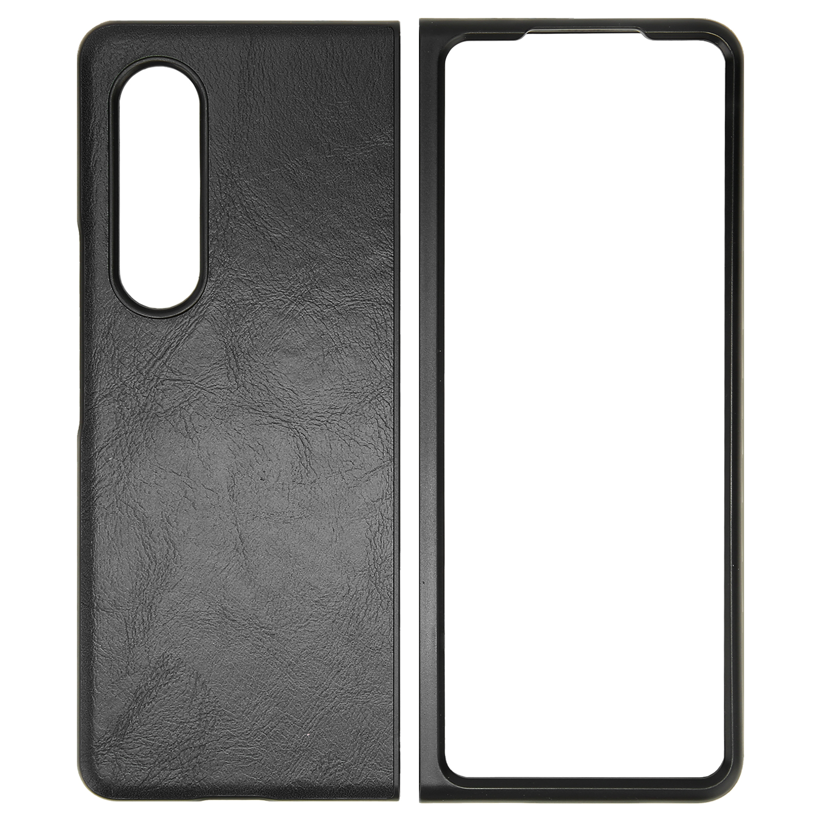 Galaxy Z Fold 3 Lederhülle – Staubschutz Für Das Faltdisplay – Schwarz