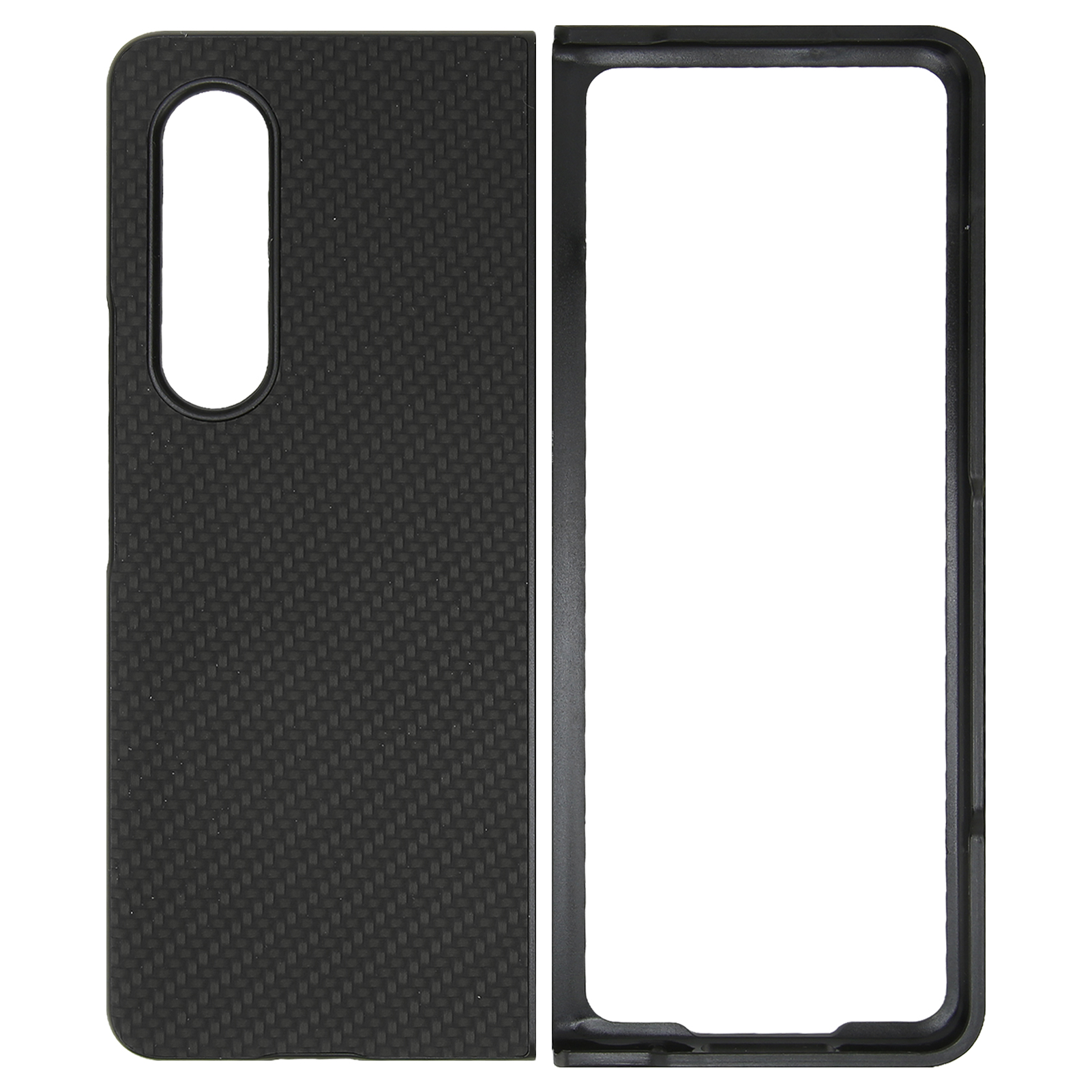 Schutzhülle Für Galaxy Z Fold 3 – Faltbare, Stoßfeste Hülle Mit Carbonfaser-textur, Schwarz