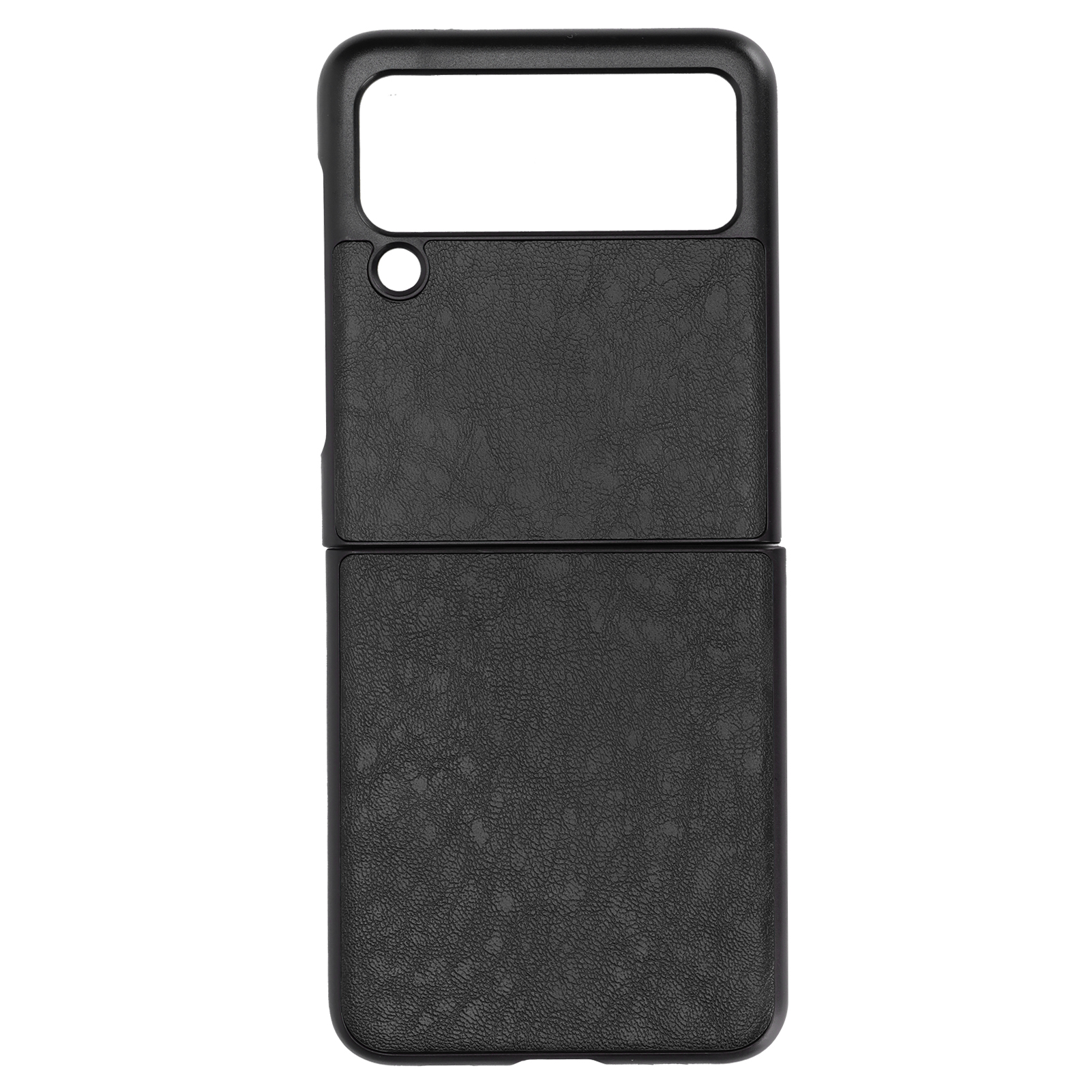 Lederhülle Für Samsung Galaxy Z Flip 3, Stoß- Und Kratzfeste Schwarze Hülle