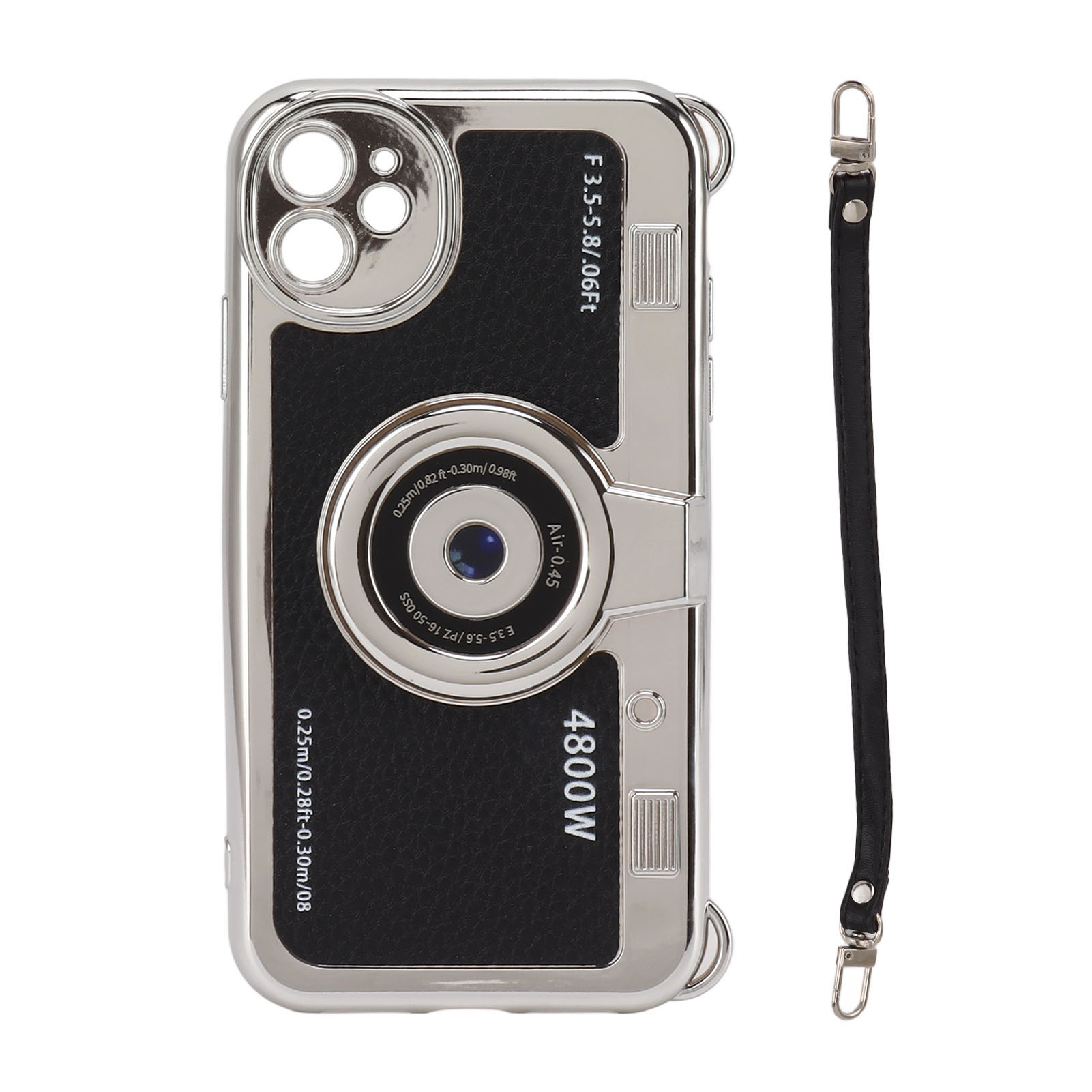 Niedliche 3d-vintage-kameratasche Mit Handschlaufe Für Iphone 12 – Schwarz, Damen Und Herren
