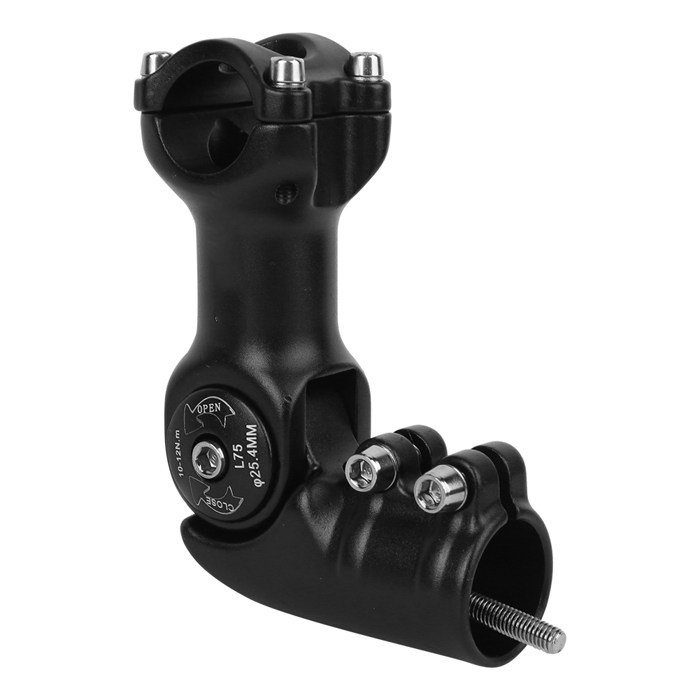 Verstellbarer Fahrradvorbau Aus 6061 T6 Aluminiumlegierung, Schwarz – Fahrradvorbau-verlängerung 25,4 X 75 Mm