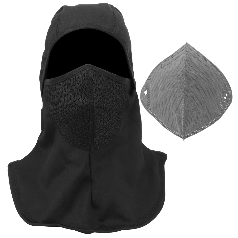 Unisex-fahrradmaske Aus Polyester, Wasser- Und Winddichter Gesichtsschutz Für Outdoor-sportarten, Klassisches Schwarz