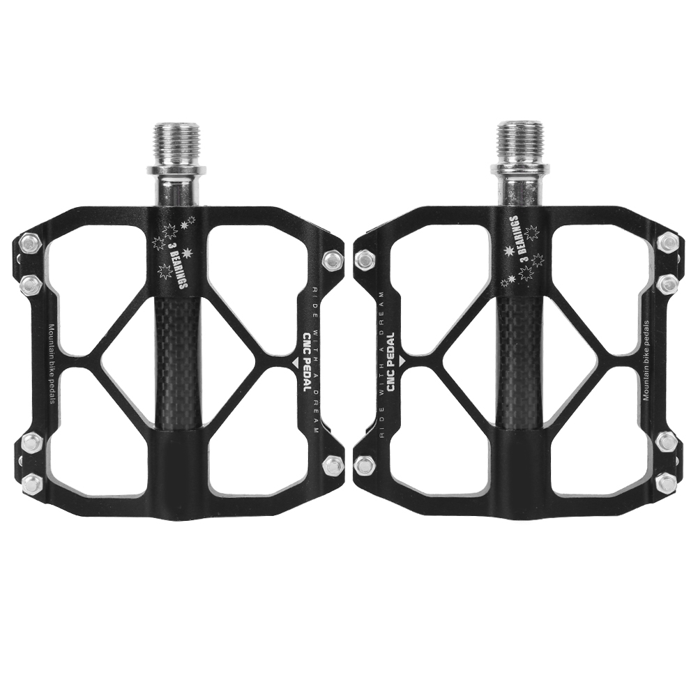 Paar Schwarze Fahrradpedale Aus Aluminiumlegierung Mit Lagern Für Mountainbikes