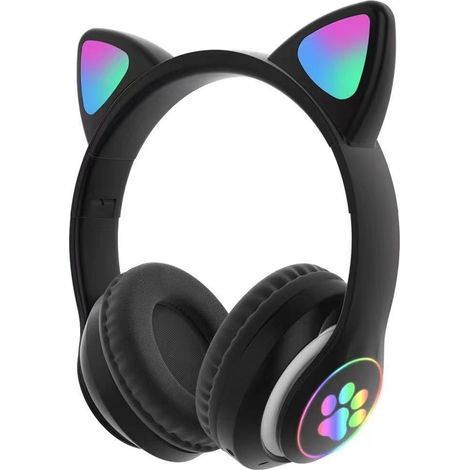 Kabelloses Bluetooth-chat-headset Mit Mikrofon Für Kinder, Jugendliche Und Erwachsene, Stylische Kopfhörer Für Schule Und Freizeit (schwarz)