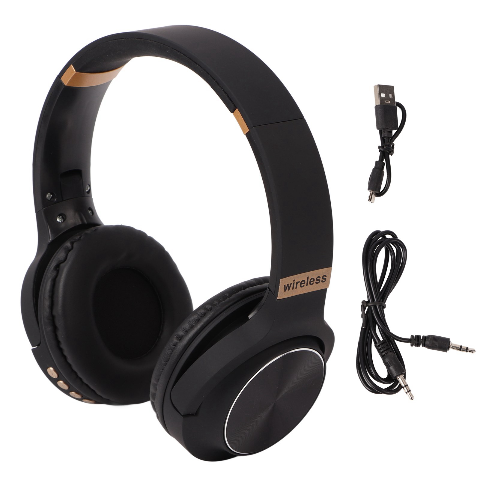 Faltbare Bluetooth-kopfhörer Mit Geräuschunterdrückung, Hifi-stereoklang, Kabellos, Schwarz