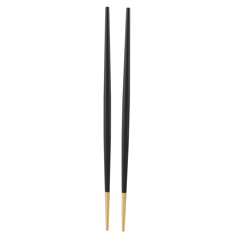 Japanische, Vergoldete Sushi-essstäbchen Aus Edelstahl 304 – Schwarzes Besteckset