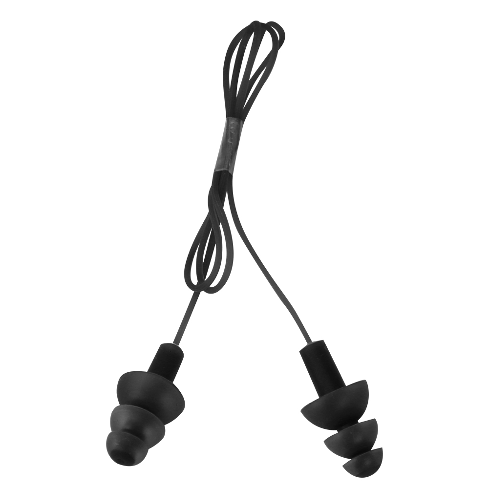 Weiche Silikon-ohrstöpsel Mit Geräuschunterdrückung Zum Schwimmen, Wasserdicht Mit Kabel (schwarz)