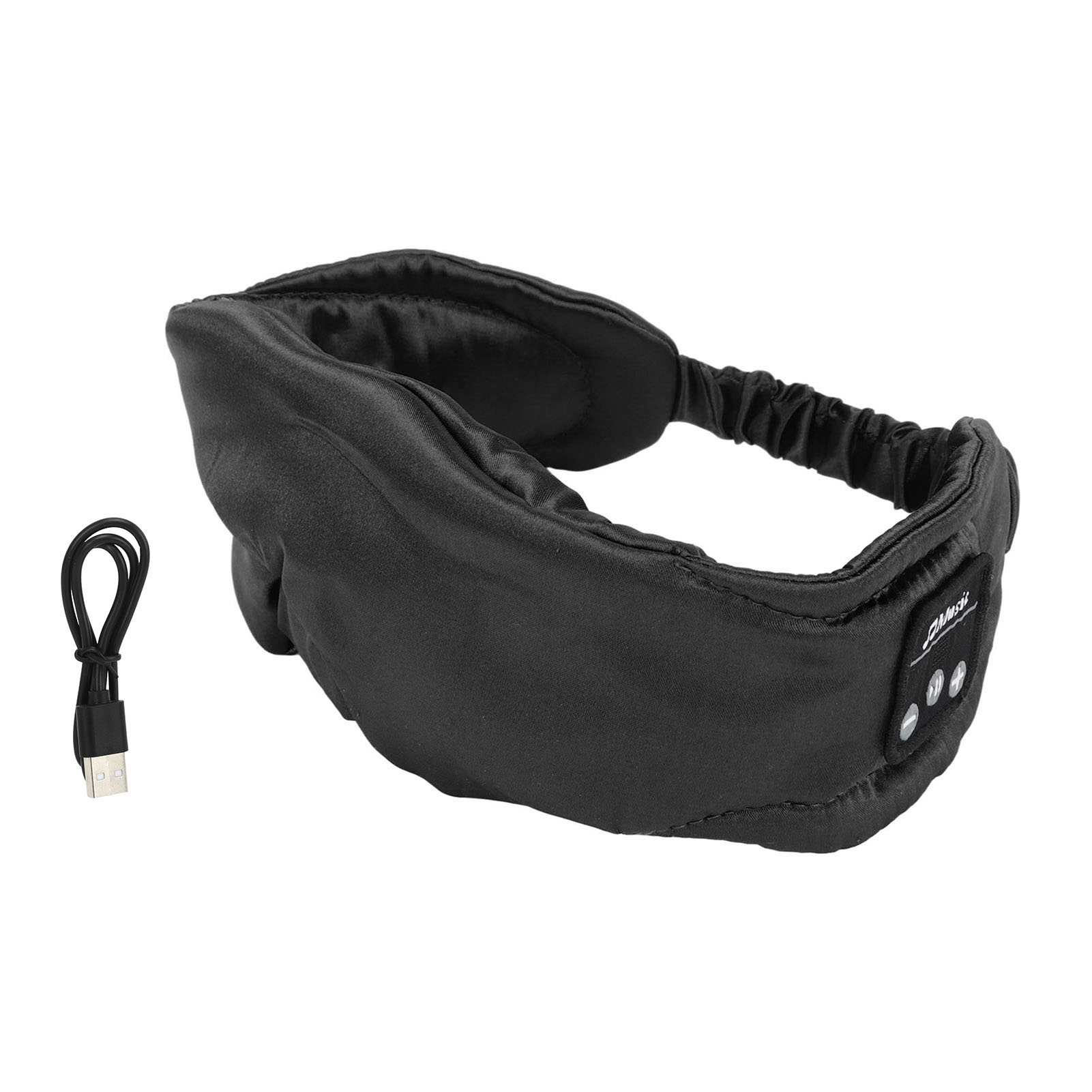 Bluetooth-nachtmaske Mit Lichtschutz Und Integrierten Kopfhörern – Schwarz