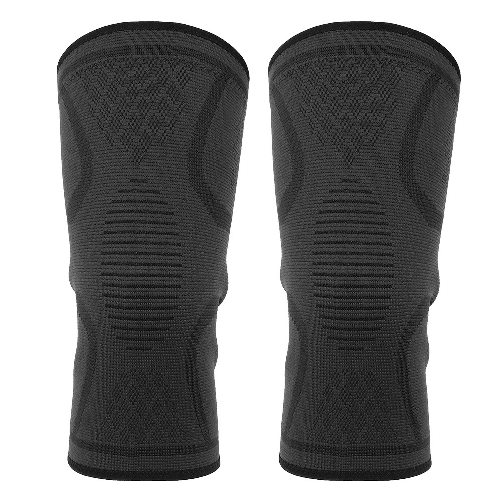 Schwarze Elastische Sport-kniebandage Xl Für Fitness, Laufen Und Radfahren