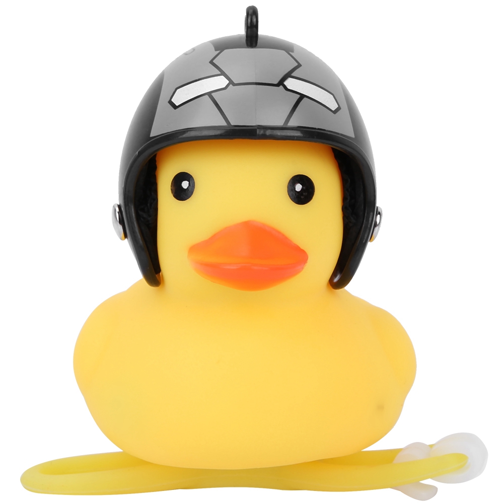 Niedliche Gelbe Ente Mit Helm Für Motorrad Und Atv - Schwarz-graue Dekoration